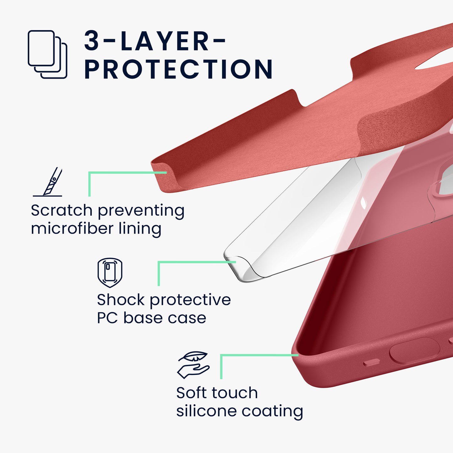 kwmobile Handyhülle für iPhone 15 Pro Case - kabelloses Laden - Hülle Silikon
