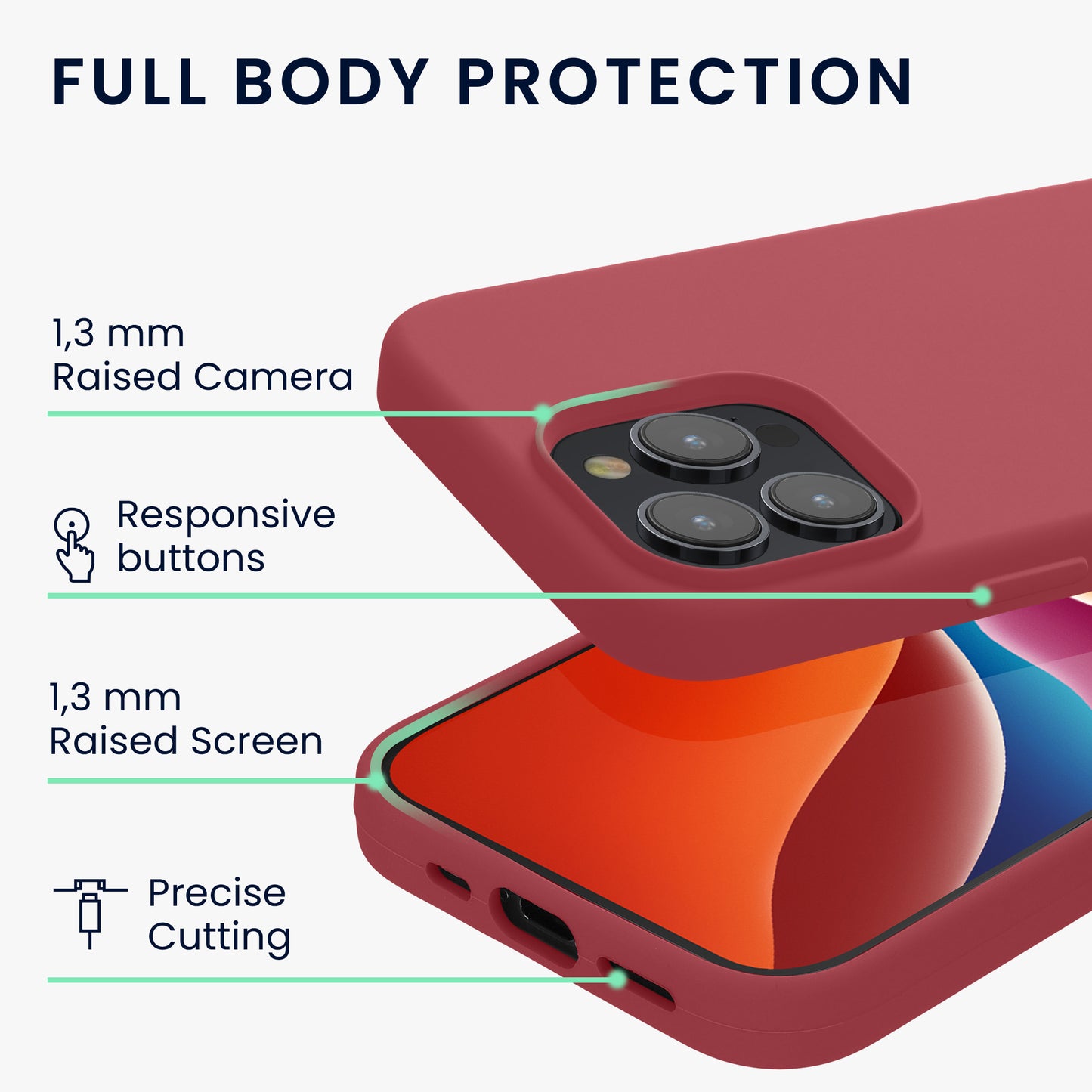 kwmobile Handyhülle für iPhone 15 Pro Case - kabelloses Laden - Hülle Silikon