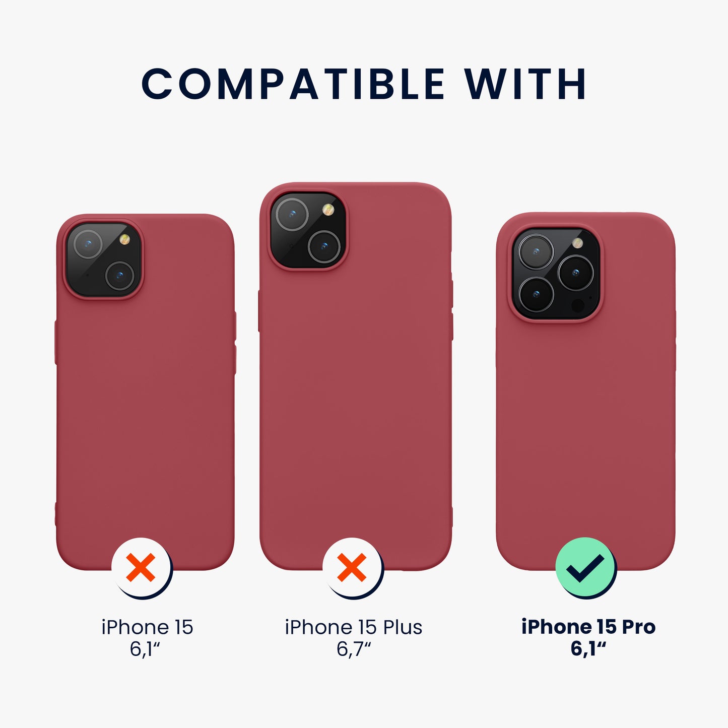 kwmobile Handyhülle für iPhone 15 Pro Case - kabelloses Laden - Hülle Silikon