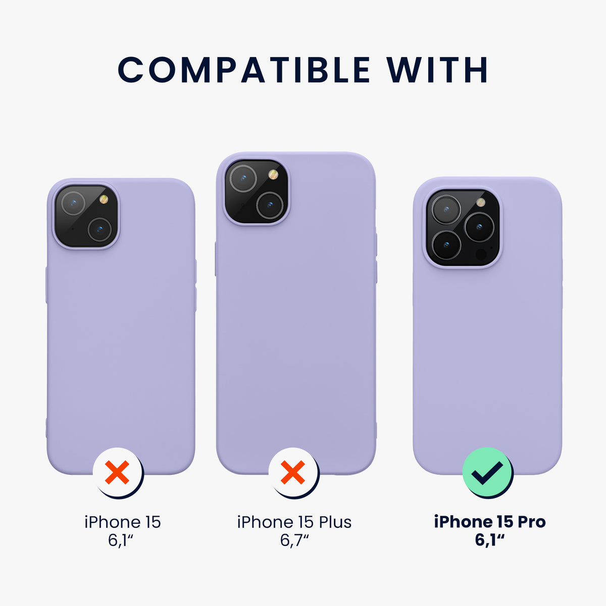 kwmobile Handyhülle für iPhone 15 Pro Case - kabelloses Laden - Hülle Silikon