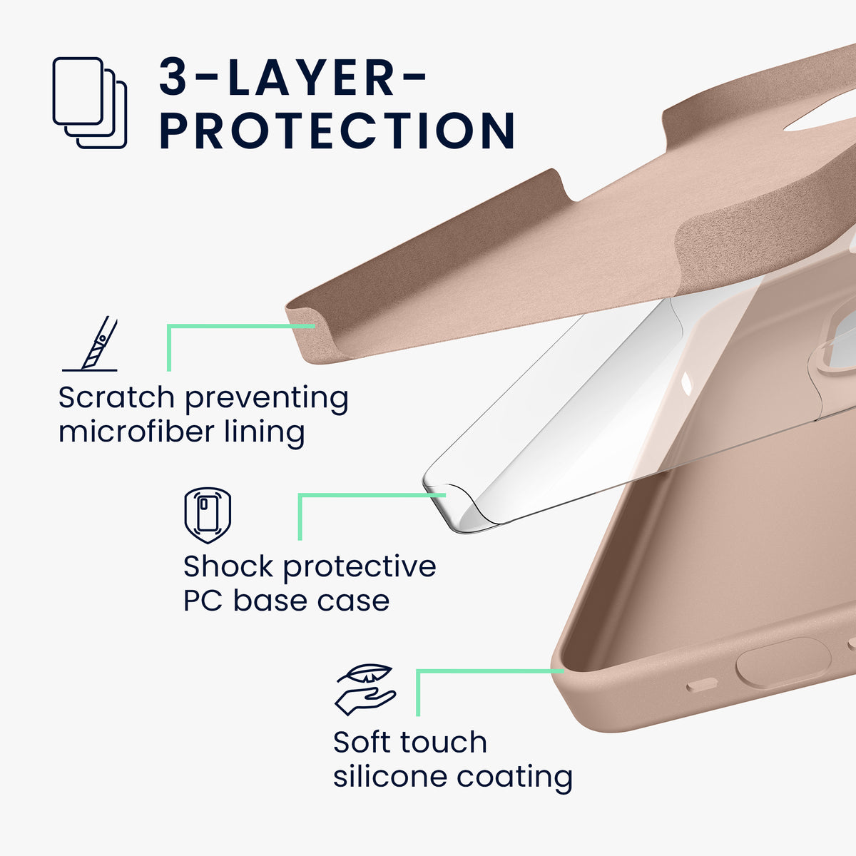 kwmobile Handyhülle für iPhone 15 Pro Case - kabelloses Laden - Hülle Silikon