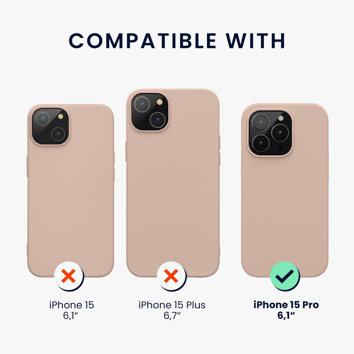 kwmobile Handyhülle für iPhone 15 Pro Case - kabelloses Laden - Hülle Silikon