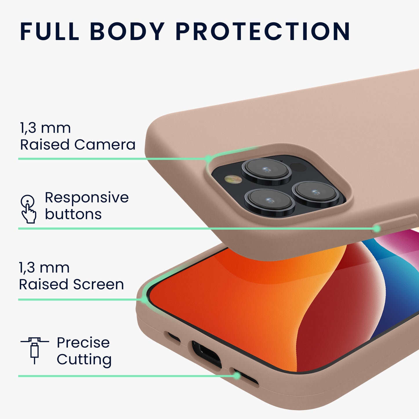 kwmobile Handyhülle für iPhone 15 Pro Case - kabelloses Laden - Hülle Silikon