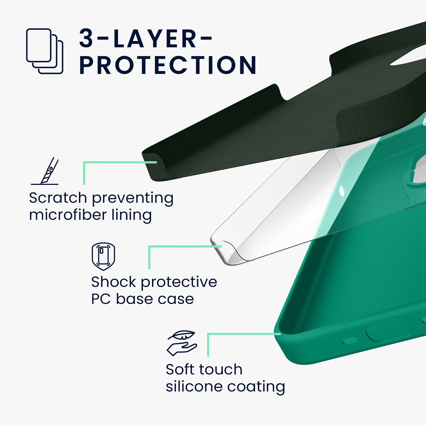 kwmobile Handyhülle für iPhone 15 Pro Case - kabelloses Laden - Hülle Silikon