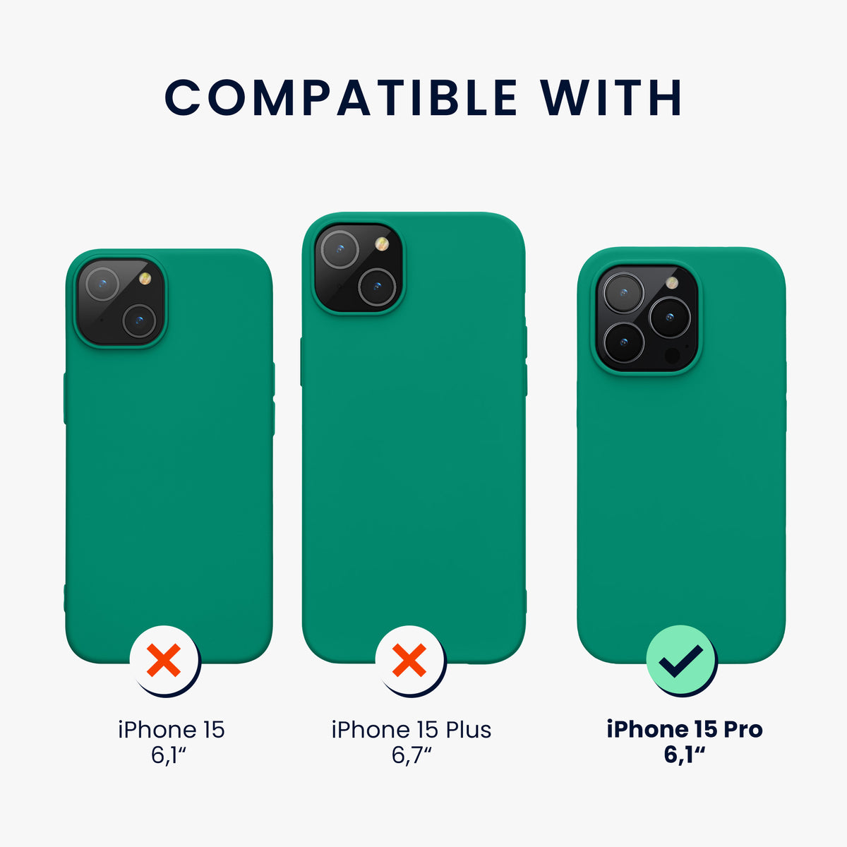 kwmobile Handyhülle für iPhone 15 Pro Case - kabelloses Laden - Hülle Silikon