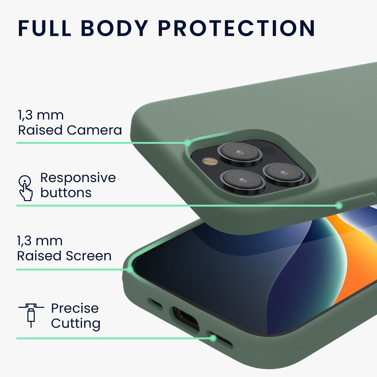 kwmobile Handyhülle für iPhone 15 Pro Case - kabelloses Laden - Hülle Silikon