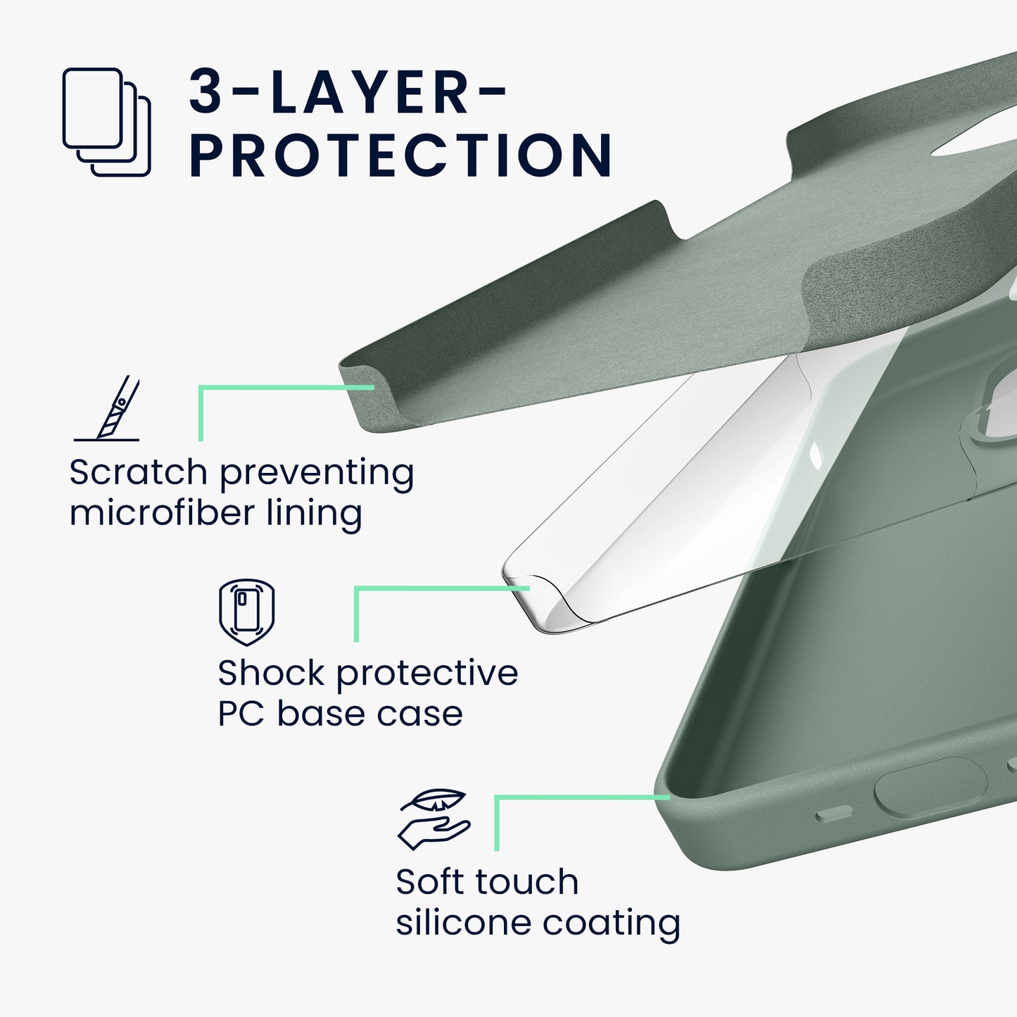 kwmobile Handyhülle für iPhone 15 Pro Case - kabelloses Laden - Hülle Silikon