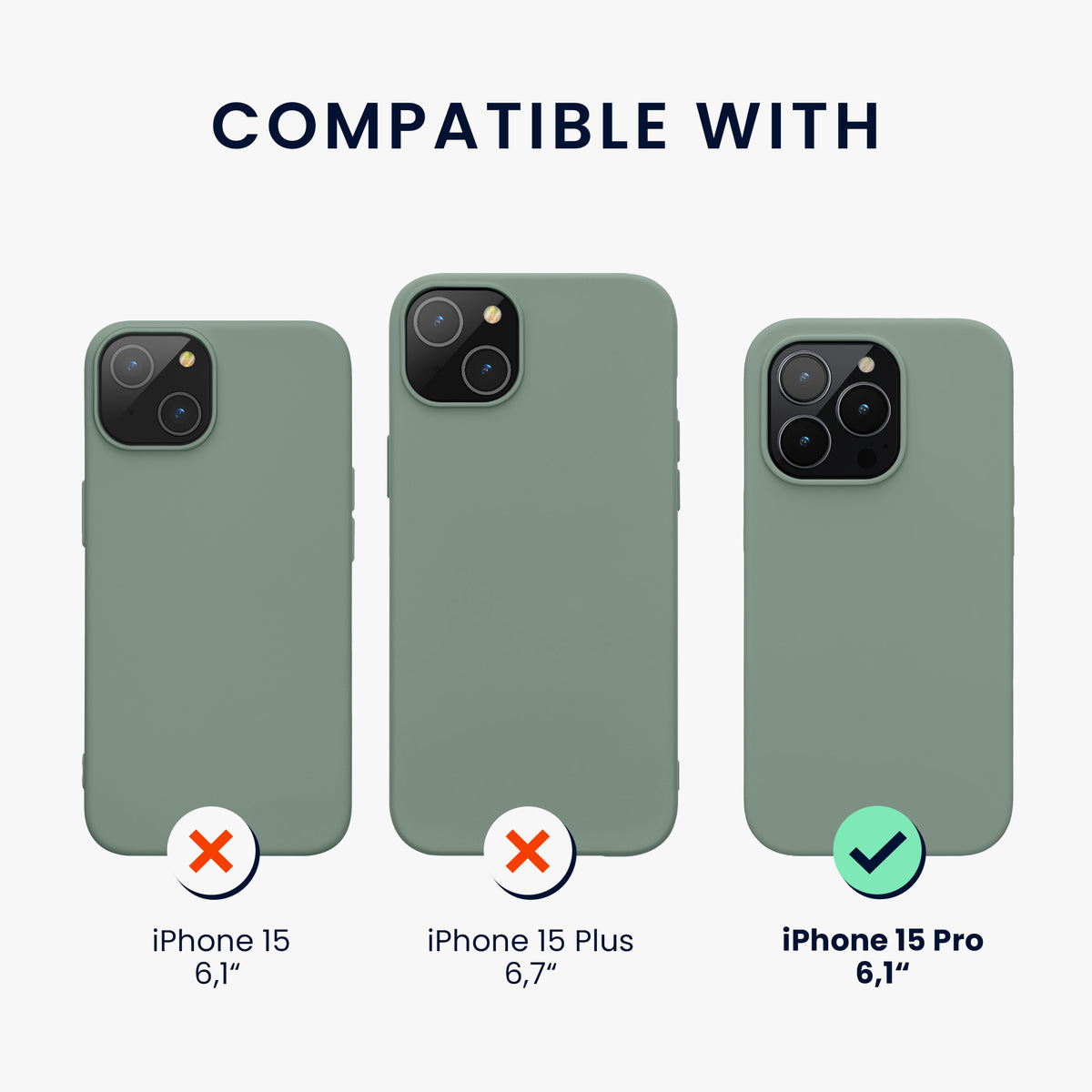 kwmobile Handyhülle für iPhone 15 Pro Case - kabelloses Laden - Hülle Silikon