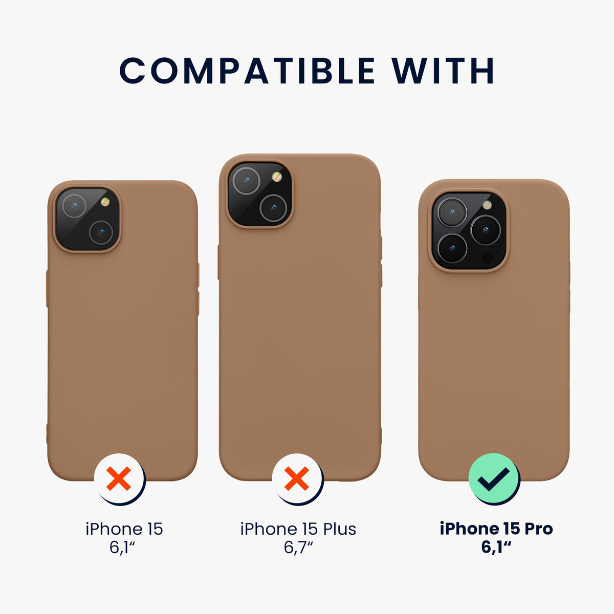kwmobile Handyhülle für iPhone 15 Pro Case - kabelloses Laden - Hülle Silikon