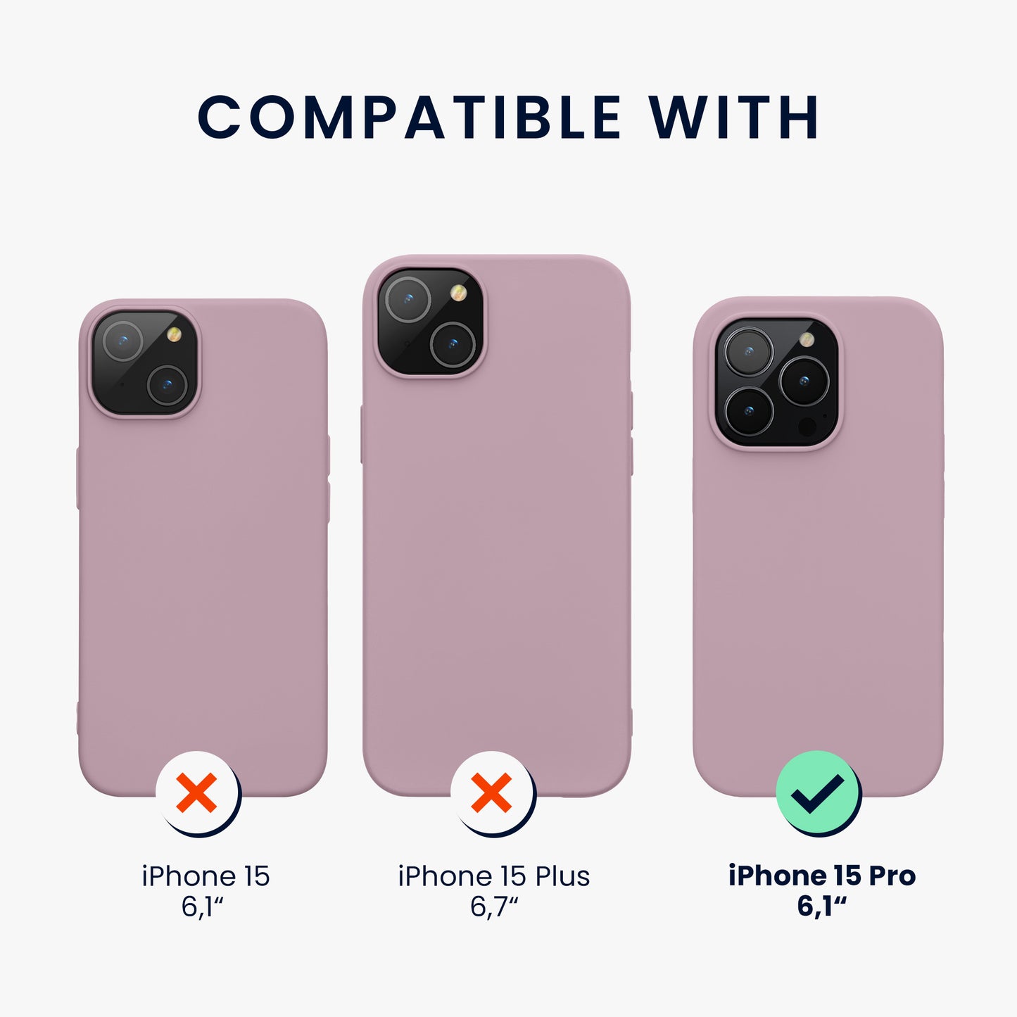 kwmobile Handyhülle für iPhone 15 Pro Case - kabelloses Laden - Hülle Silikon
