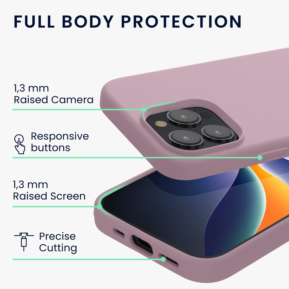 kwmobile Handyhülle für iPhone 15 Pro Case - kabelloses Laden - Hülle Silikon