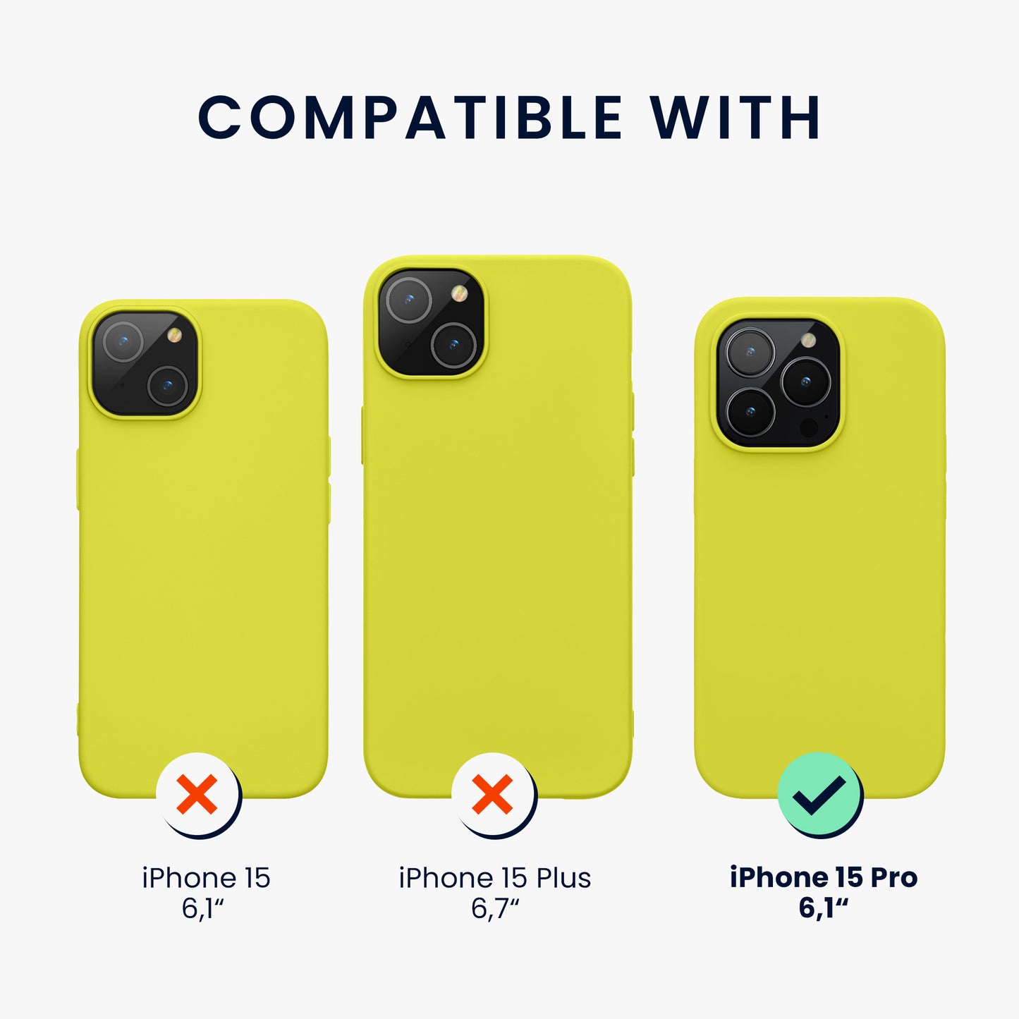 kwmobile Handyhülle für iPhone 15 Pro Case - kabelloses Laden - Hülle Silikon