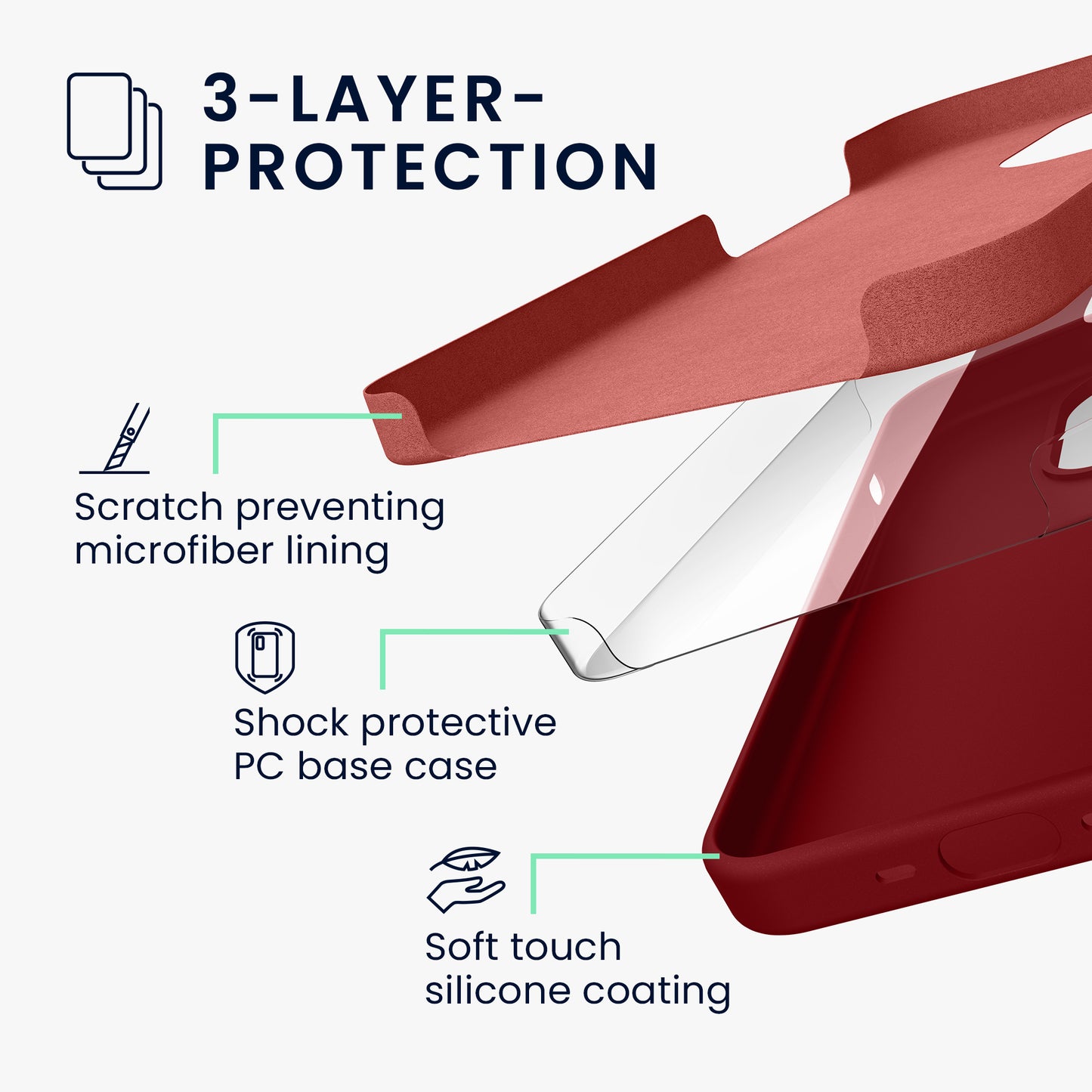 kwmobile Handyhülle für iPhone 15 Pro Case - kabelloses Laden - Hülle Silikon