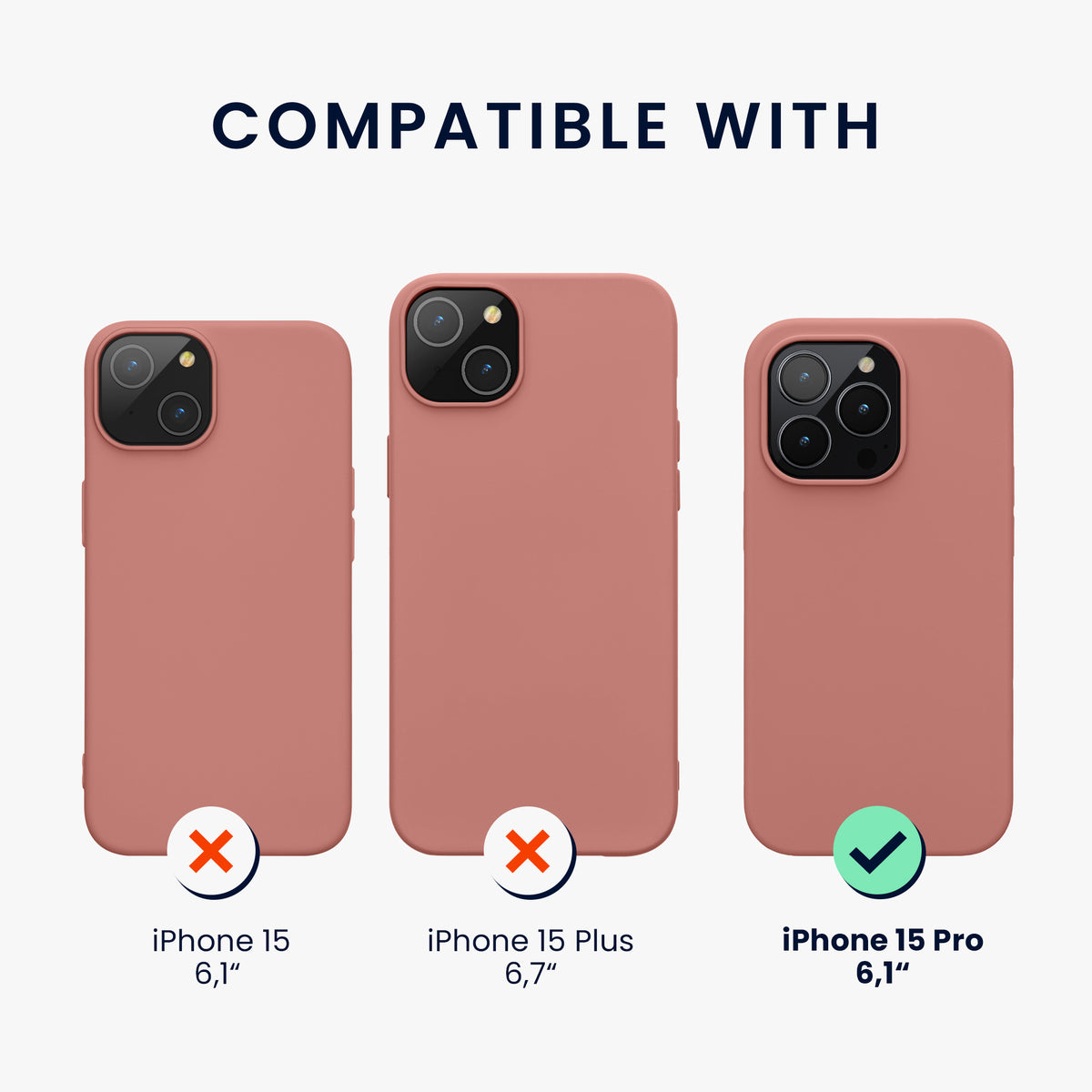 kwmobile Handyhülle für iPhone 15 Pro Case - kabelloses Laden - Hülle Silikon