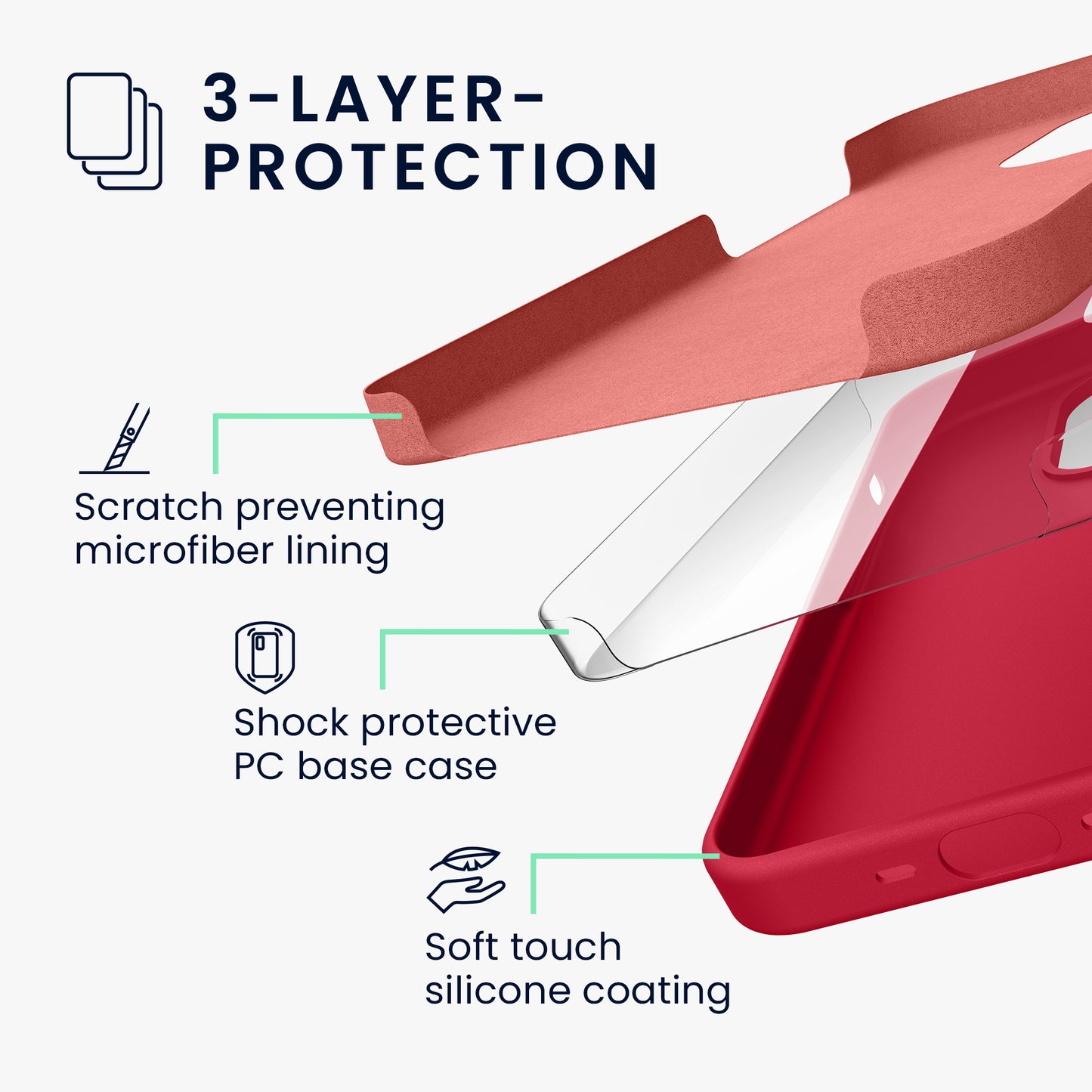 kwmobile Handyhülle für iPhone 15 Pro Case - kabelloses Laden - Hülle Silikon