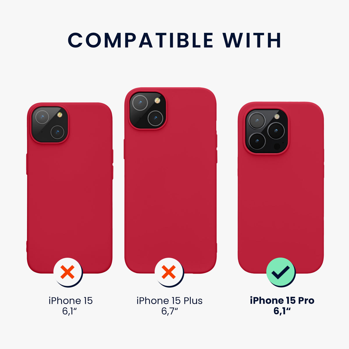 kwmobile Handyhülle für iPhone 15 Pro Case - kabelloses Laden - Hülle Silikon