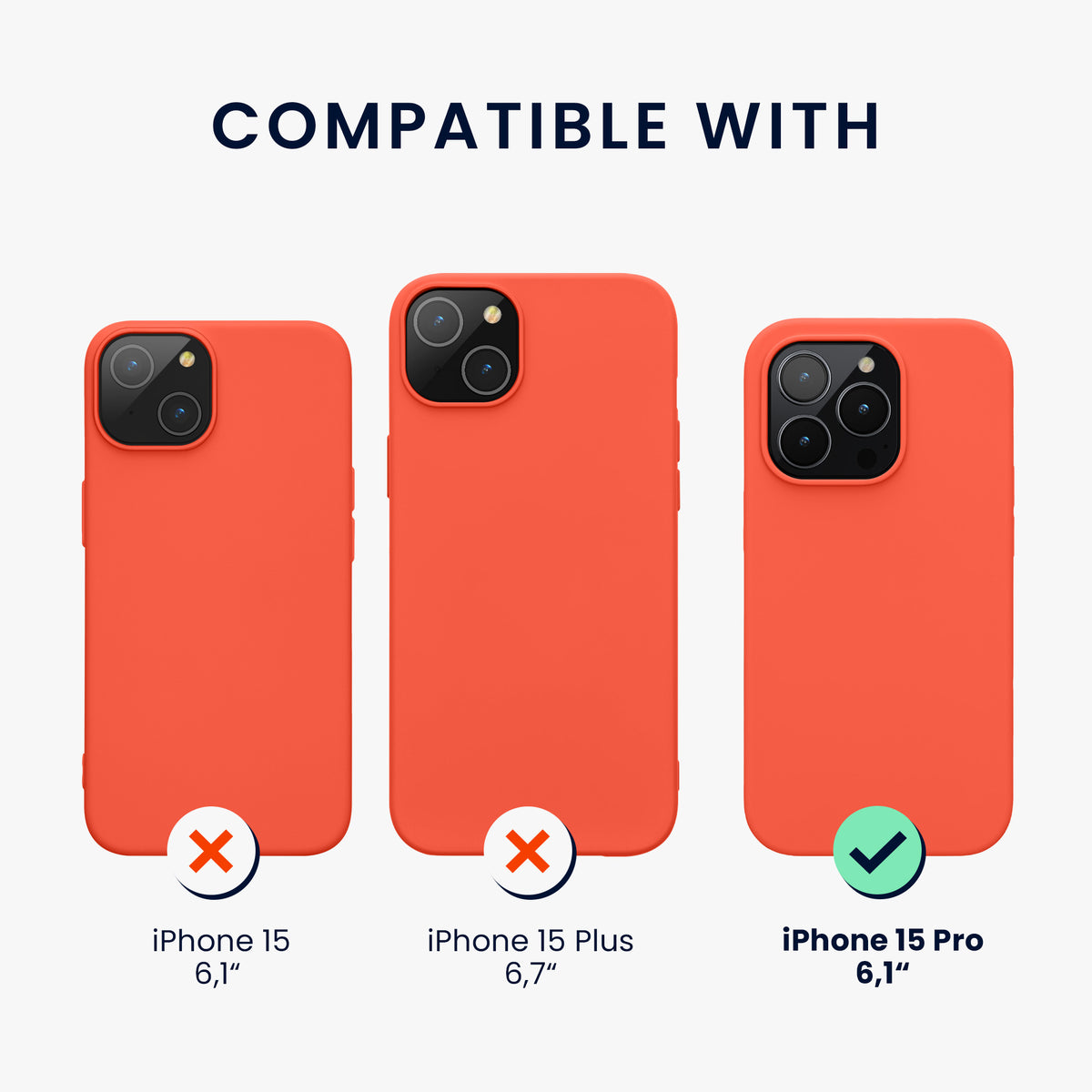 kwmobile Handyhülle für iPhone 15 Pro Case - kabelloses Laden - Hülle Silikon