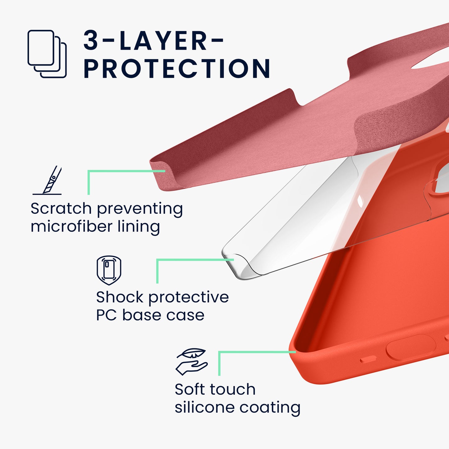kwmobile Handyhülle für iPhone 15 Pro Case - kabelloses Laden - Hülle Silikon
