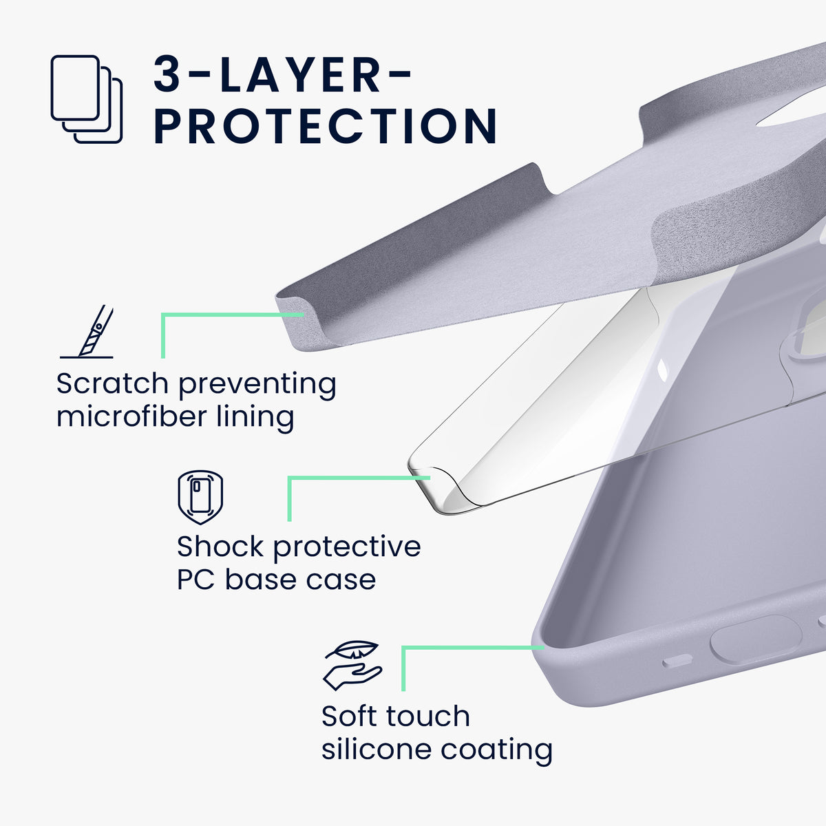 kwmobile Handyhülle für iPhone 15 Pro Case - kabelloses Laden - Hülle Silikon