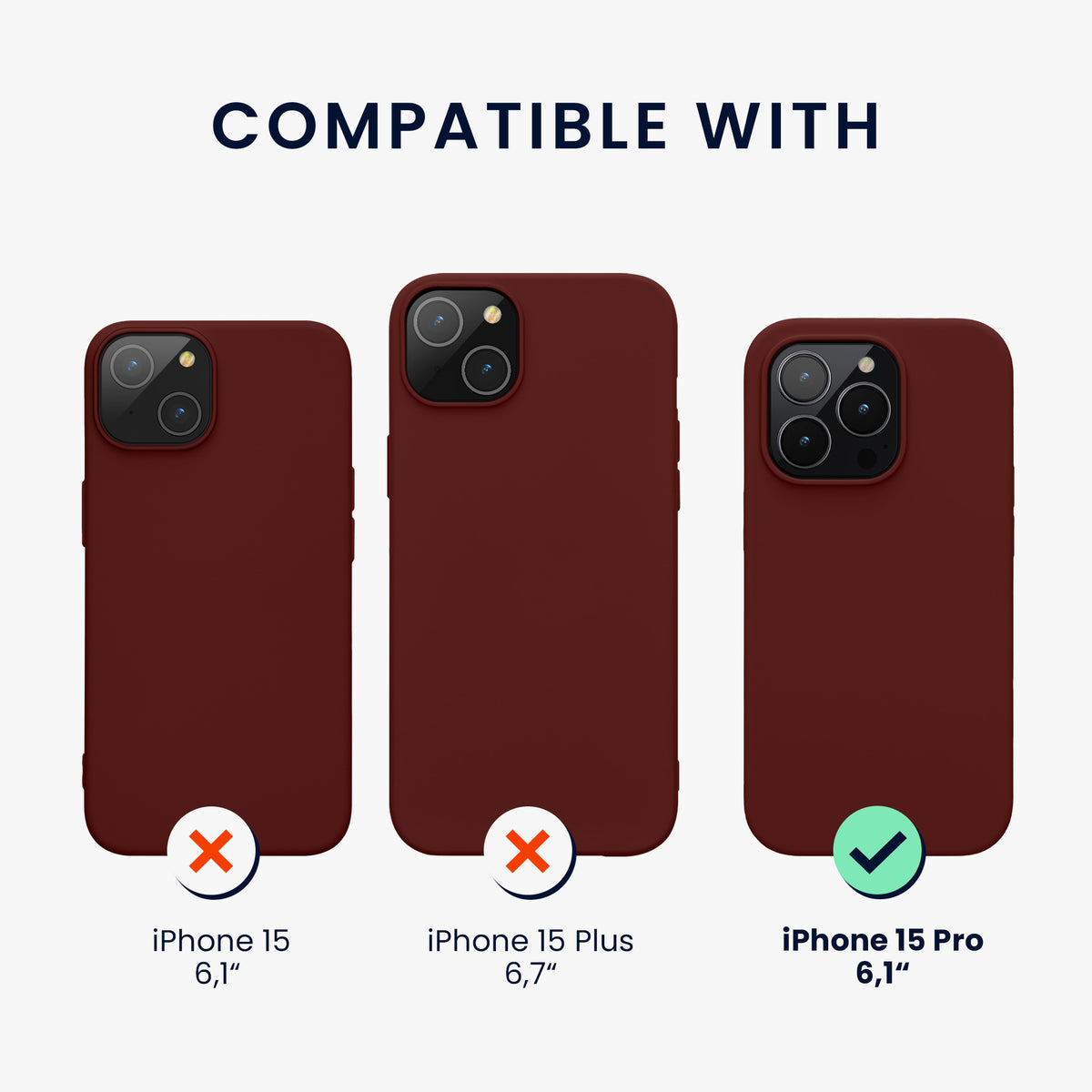 kwmobile Handyhülle für iPhone 15 Pro Case - kabelloses Laden - Hülle Silikon
