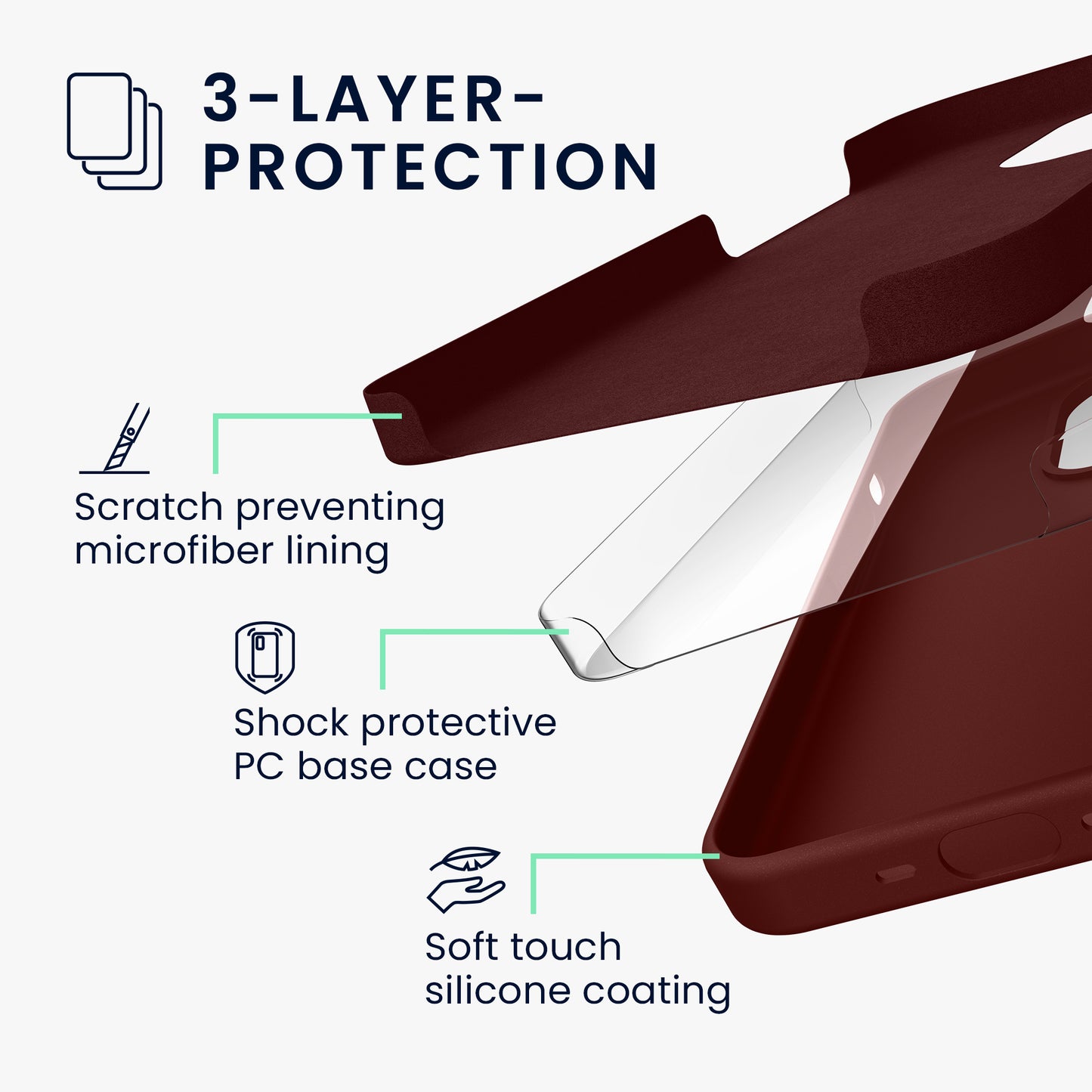 kwmobile Handyhülle für iPhone 15 Pro Case - kabelloses Laden - Hülle Silikon