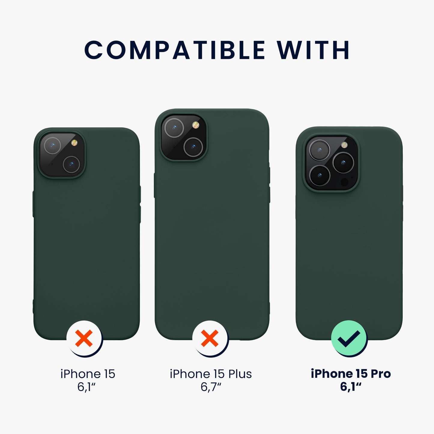 kwmobile Handyhülle für iPhone 15 Pro Case - kabelloses Laden - Hülle Silikon