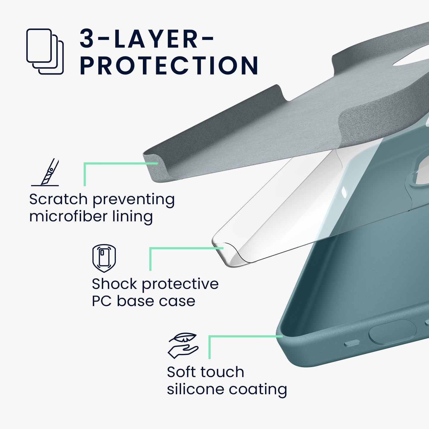 kwmobile Handyhülle für iPhone 15 Pro Case - kabelloses Laden - Hülle Silikon