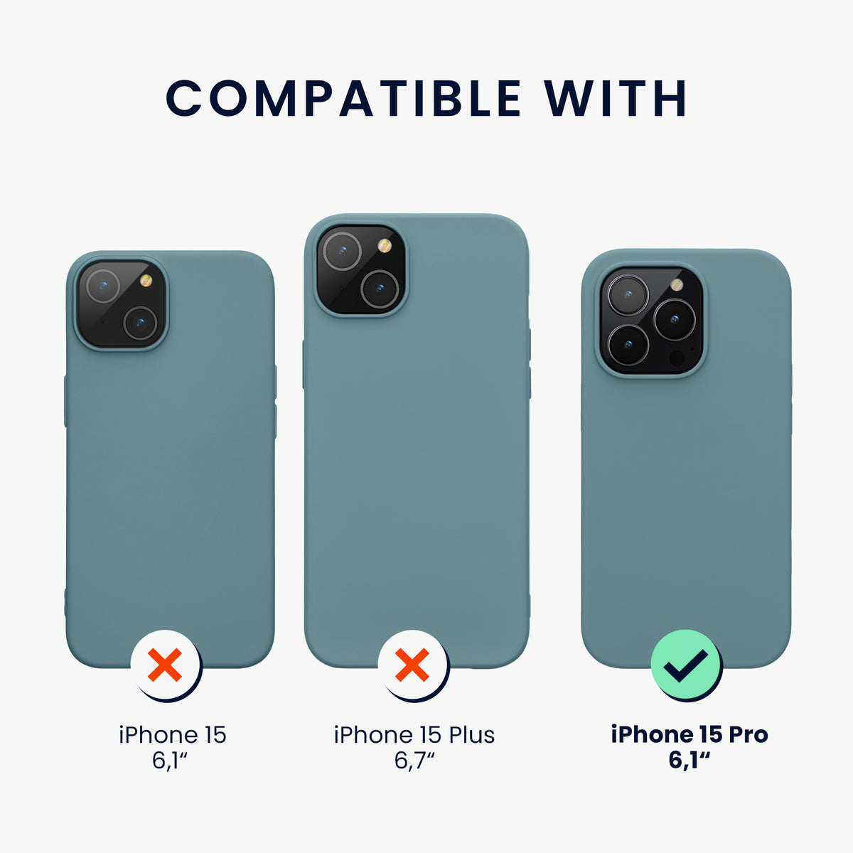 kwmobile Handyhülle für iPhone 15 Pro Case - kabelloses Laden - Hülle Silikon