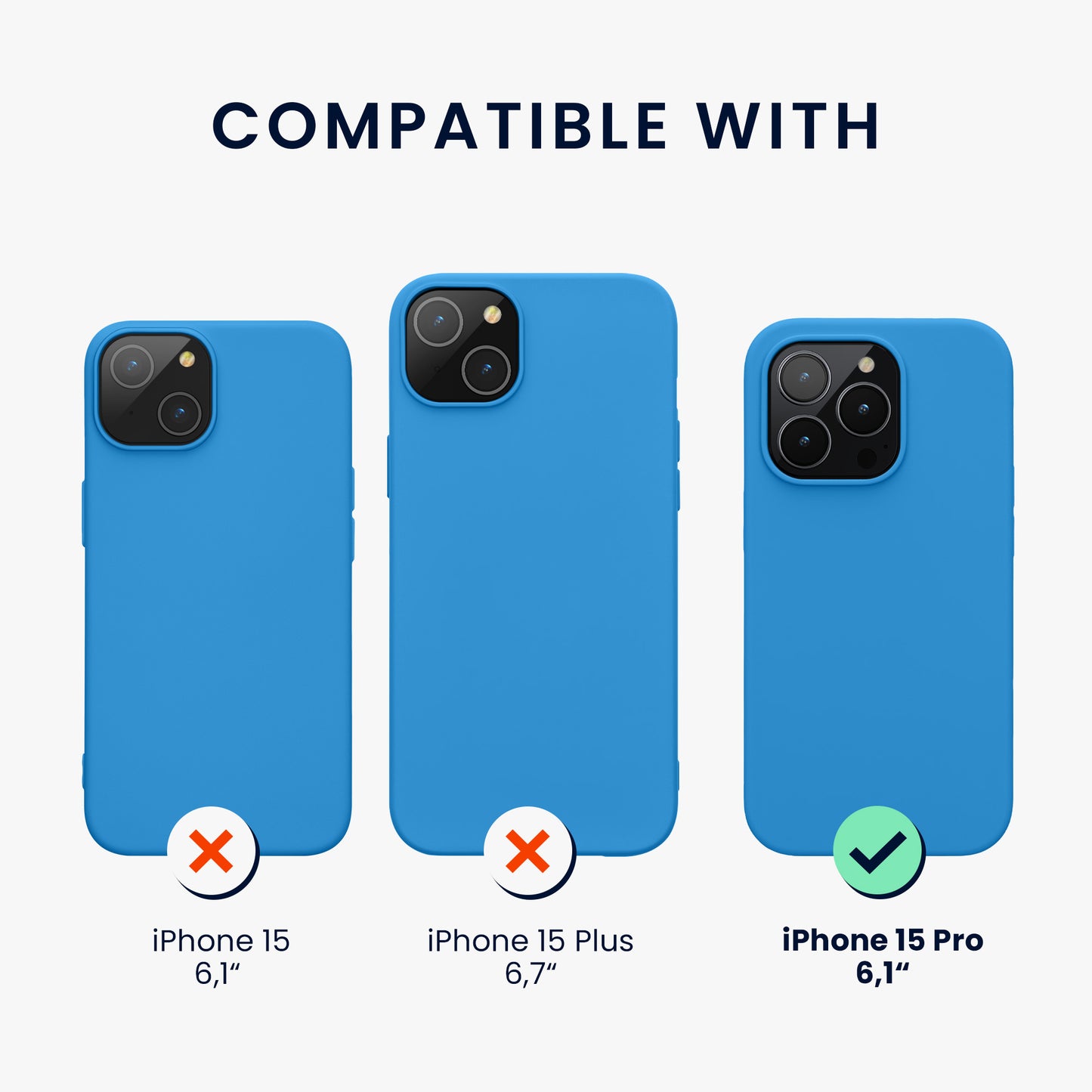 kwmobile Handyhülle für iPhone 15 Pro Case - kabelloses Laden - Hülle Silikon