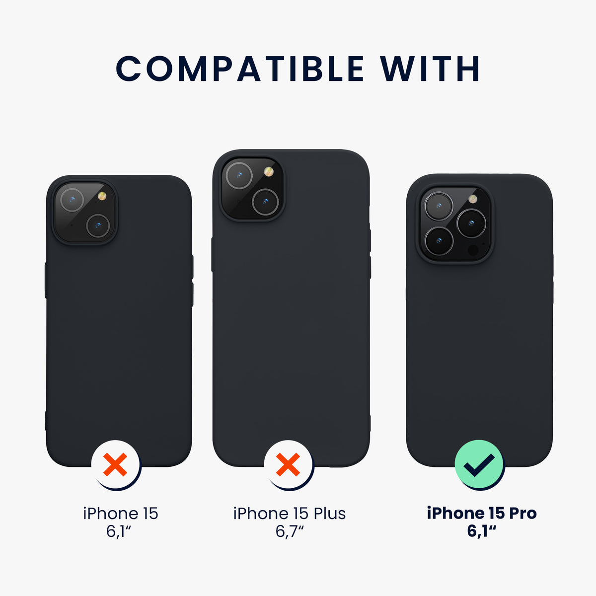 kwmobile Handyhülle für iPhone 15 Pro Case - kabelloses Laden - Hülle Silikon