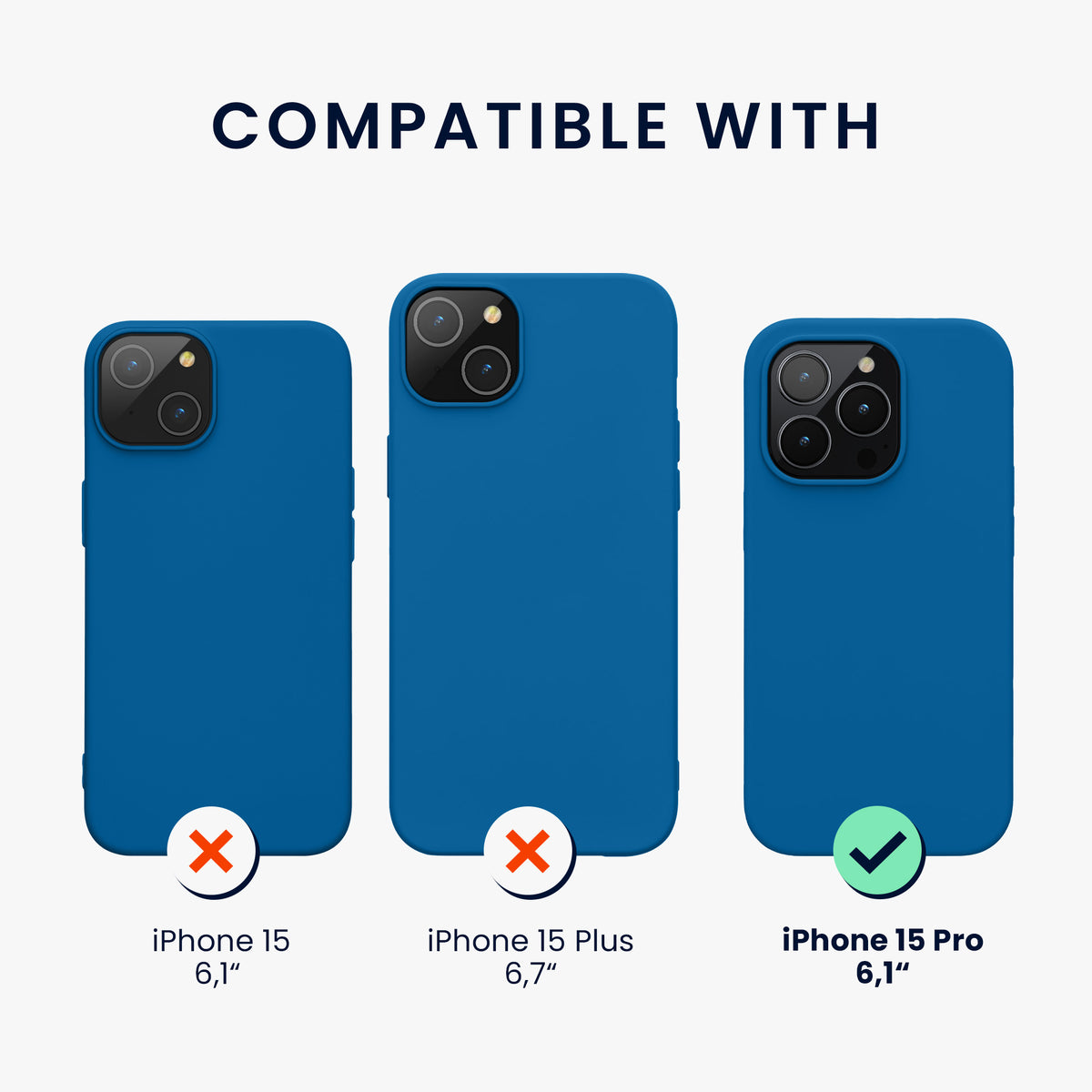 kwmobile Handyhülle für iPhone 15 Pro Case - kabelloses Laden - Hülle Silikon