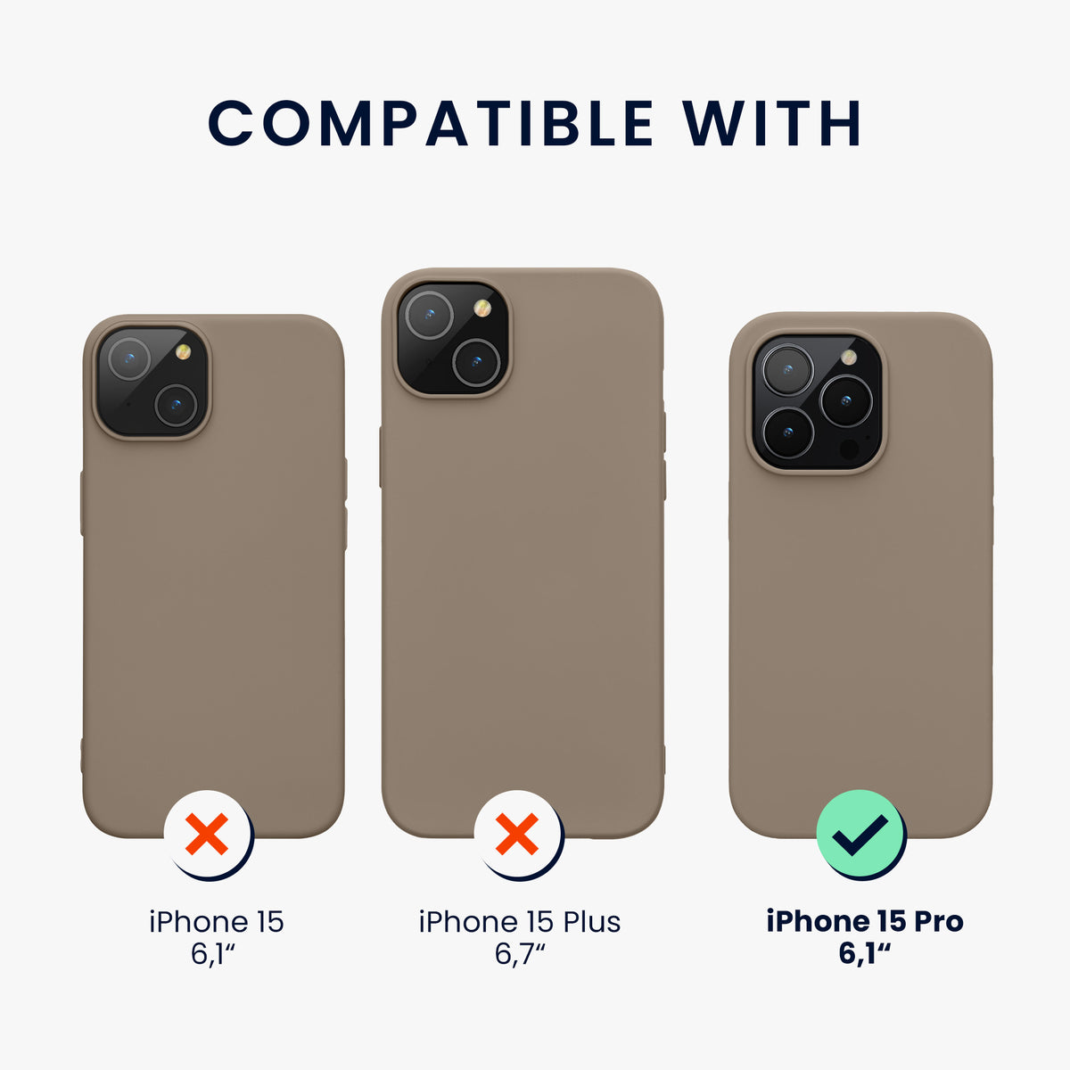 kwmobile Handyhülle für iPhone 15 Pro Case - kabelloses Laden - Hülle Silikon