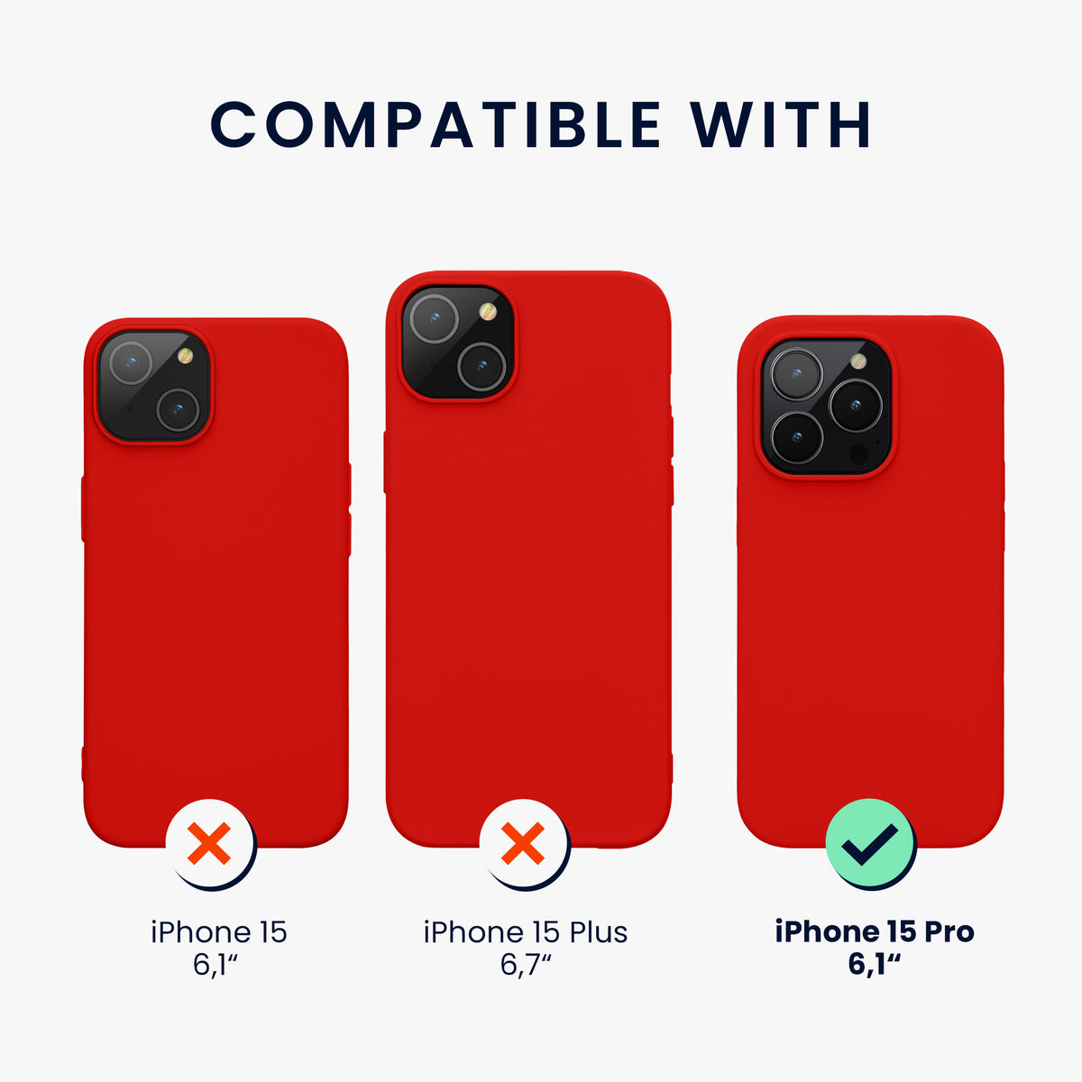 kwmobile Handyhülle für iPhone 15 Pro Case - kabelloses Laden - Hülle Silikon