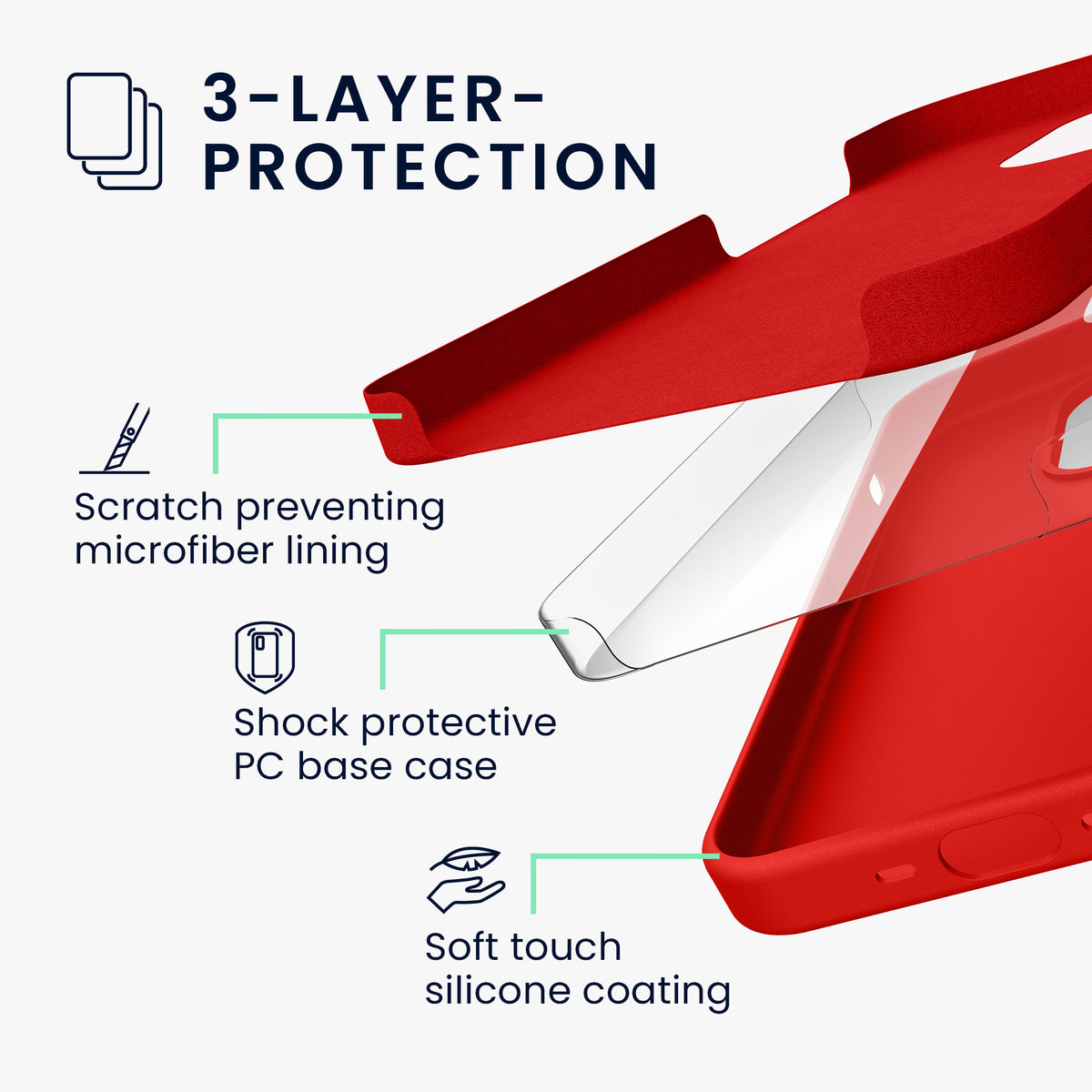 kwmobile Handyhülle für iPhone 15 Pro Case - kabelloses Laden - Hülle Silikon