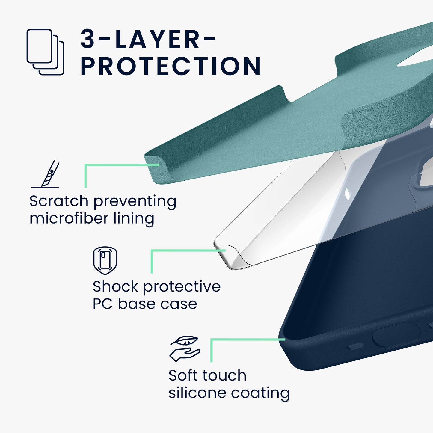 kwmobile Handyhülle für iPhone 15 Pro Case - kabelloses Laden - Hülle Silikon