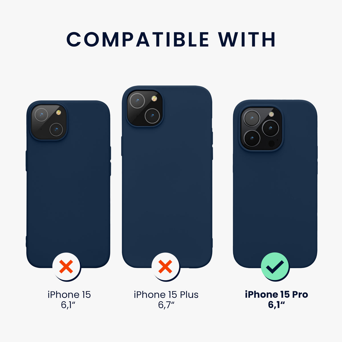kwmobile Handyhülle für iPhone 15 Pro Case - kabelloses Laden - Hülle Silikon