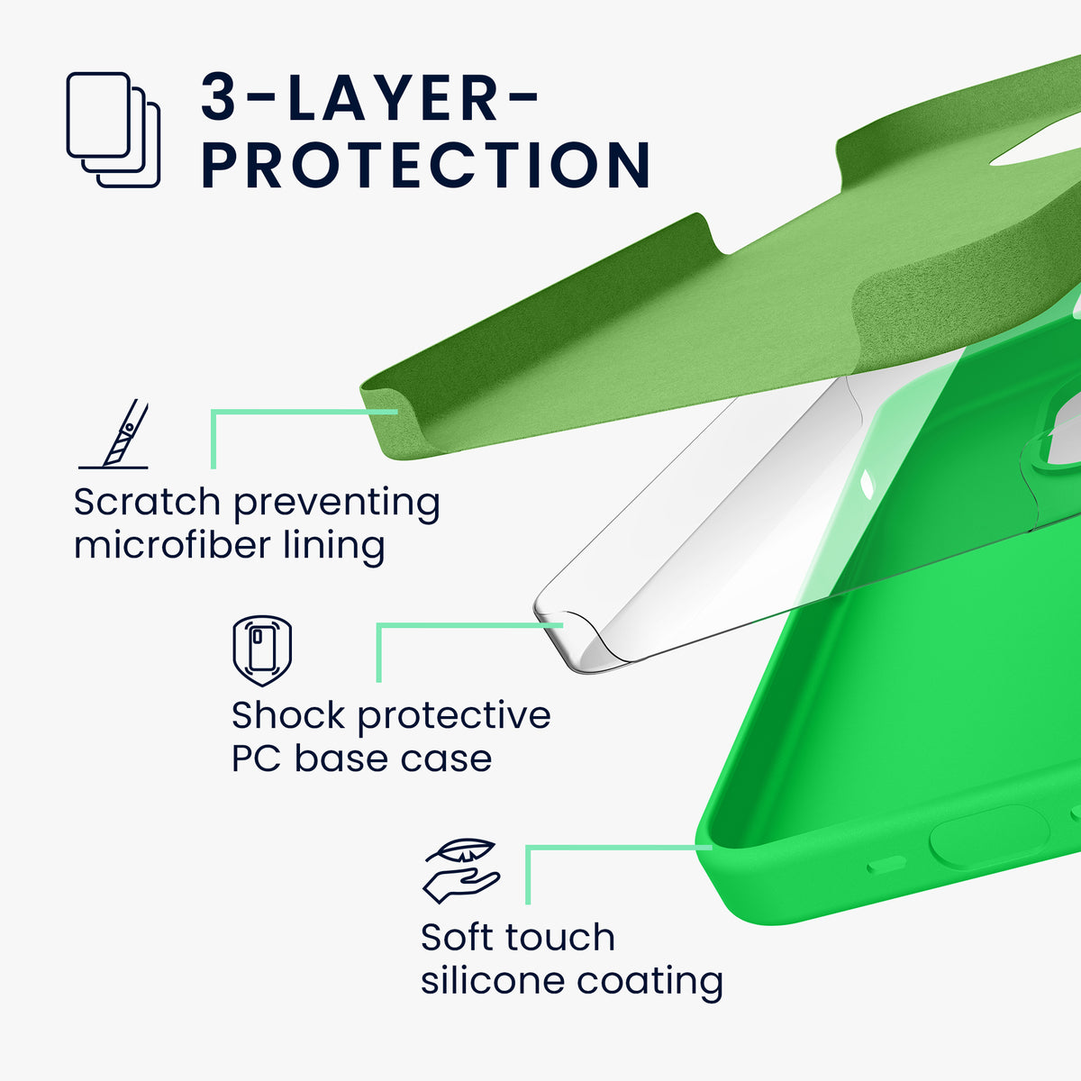 kwmobile Handyhülle für iPhone 15 Pro Case - kabelloses Laden - Hülle Silikon