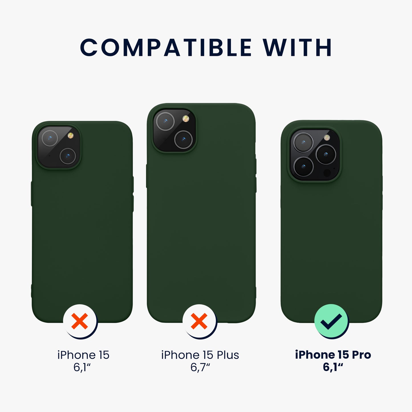 kwmobile Handyhülle für iPhone 15 Pro Case - kabelloses Laden - Hülle Silikon