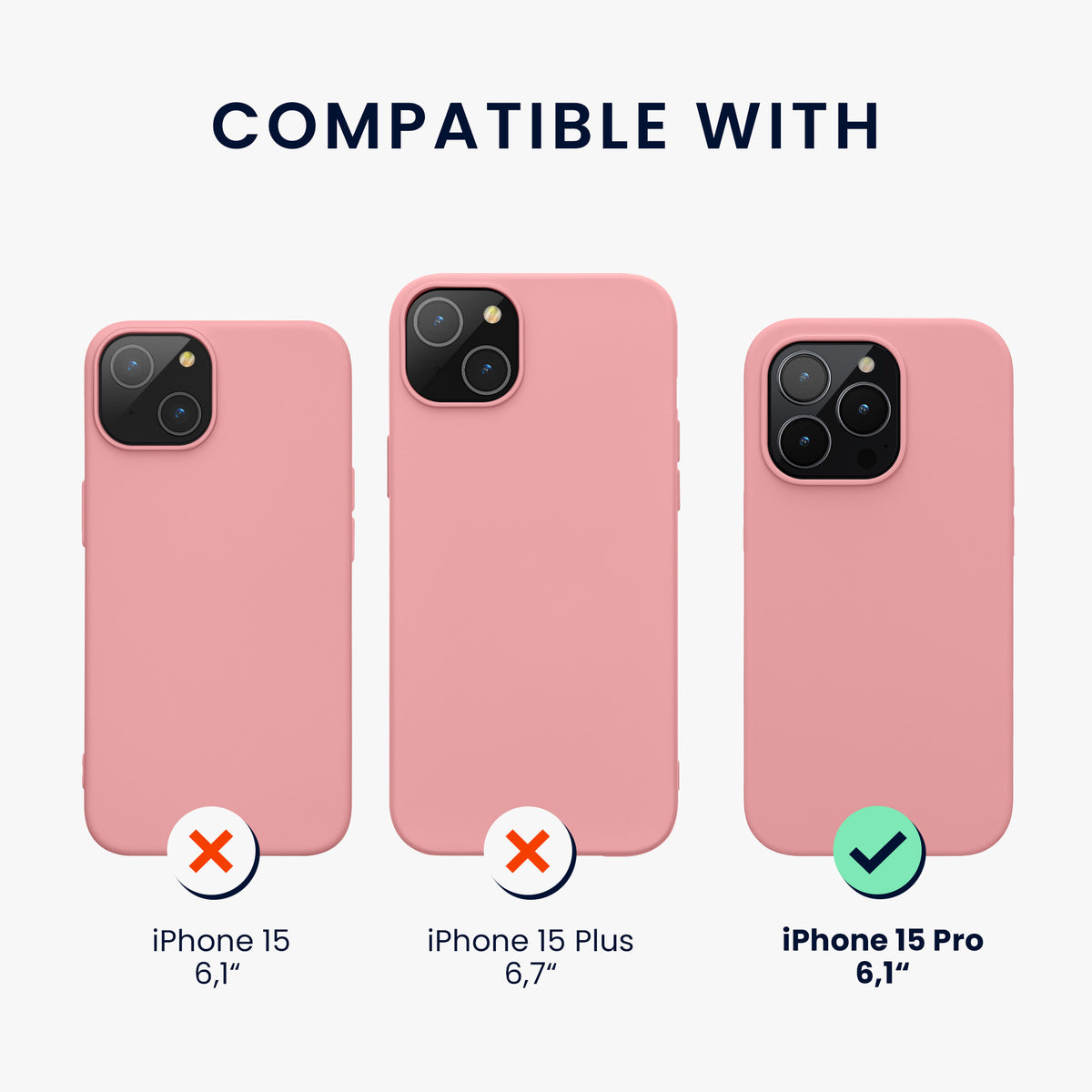 kwmobile Handyhülle für iPhone 15 Pro Case - kabelloses Laden - Hülle Silikon