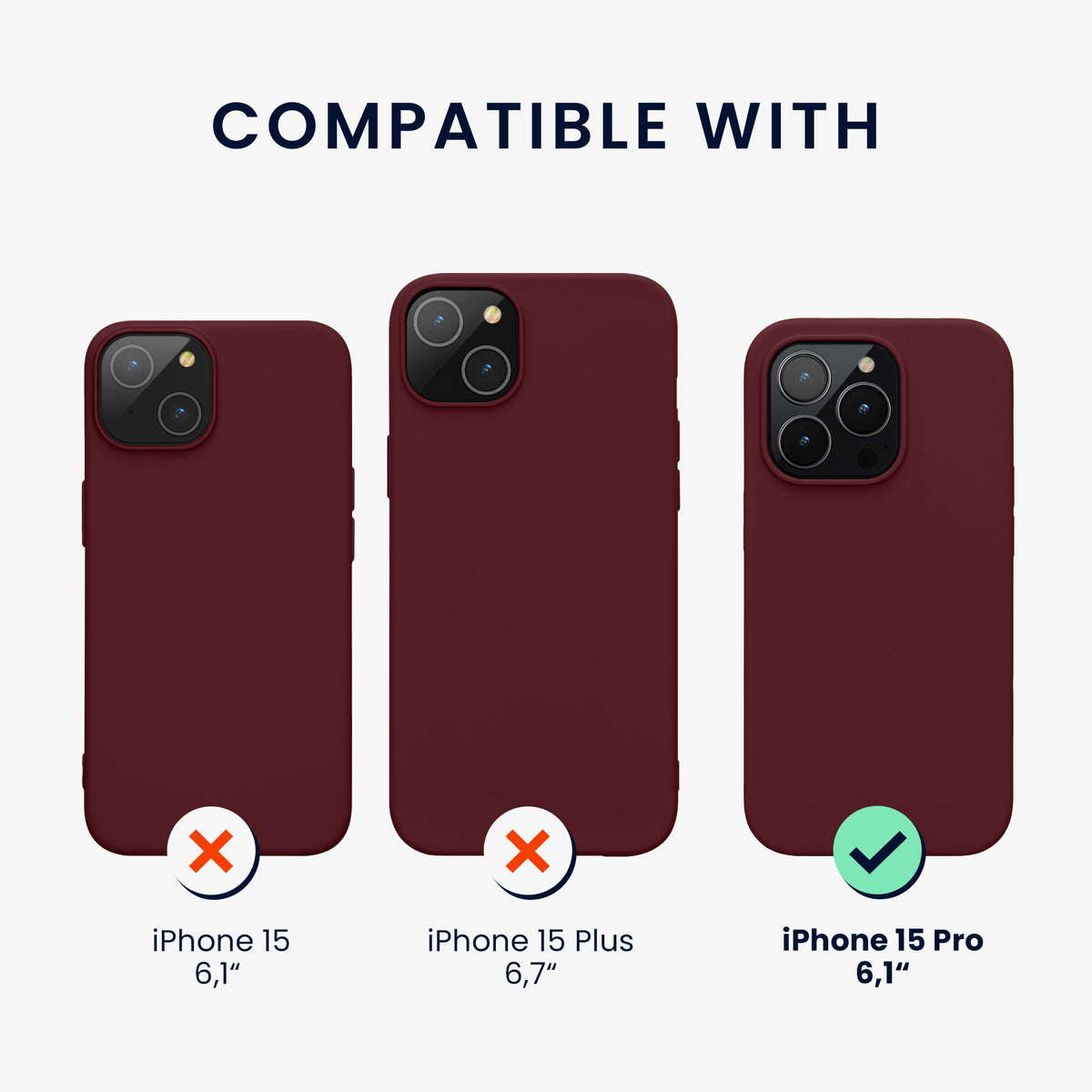 kwmobile Handyhülle für iPhone 15 Pro Case - kabelloses Laden - Hülle Silikon