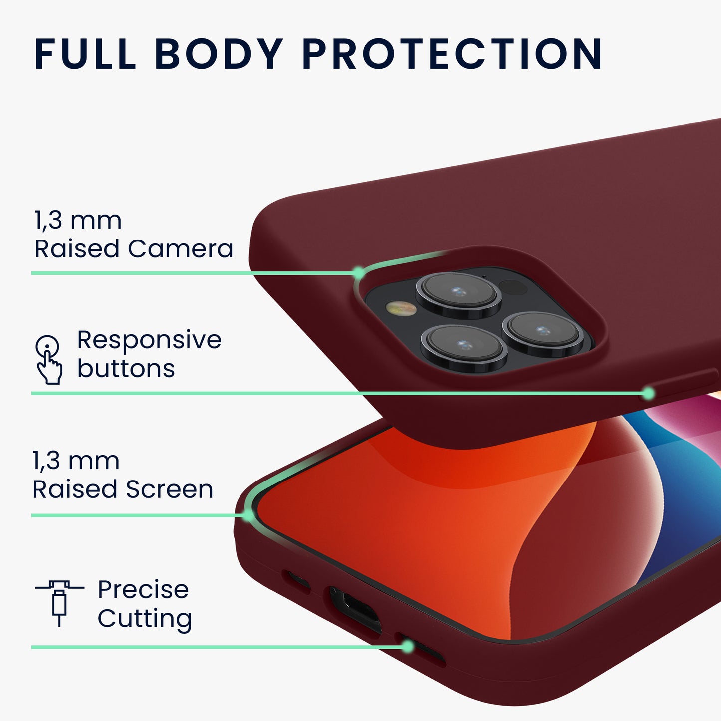 kwmobile Handyhülle für iPhone 15 Pro Case - kabelloses Laden - Hülle Silikon