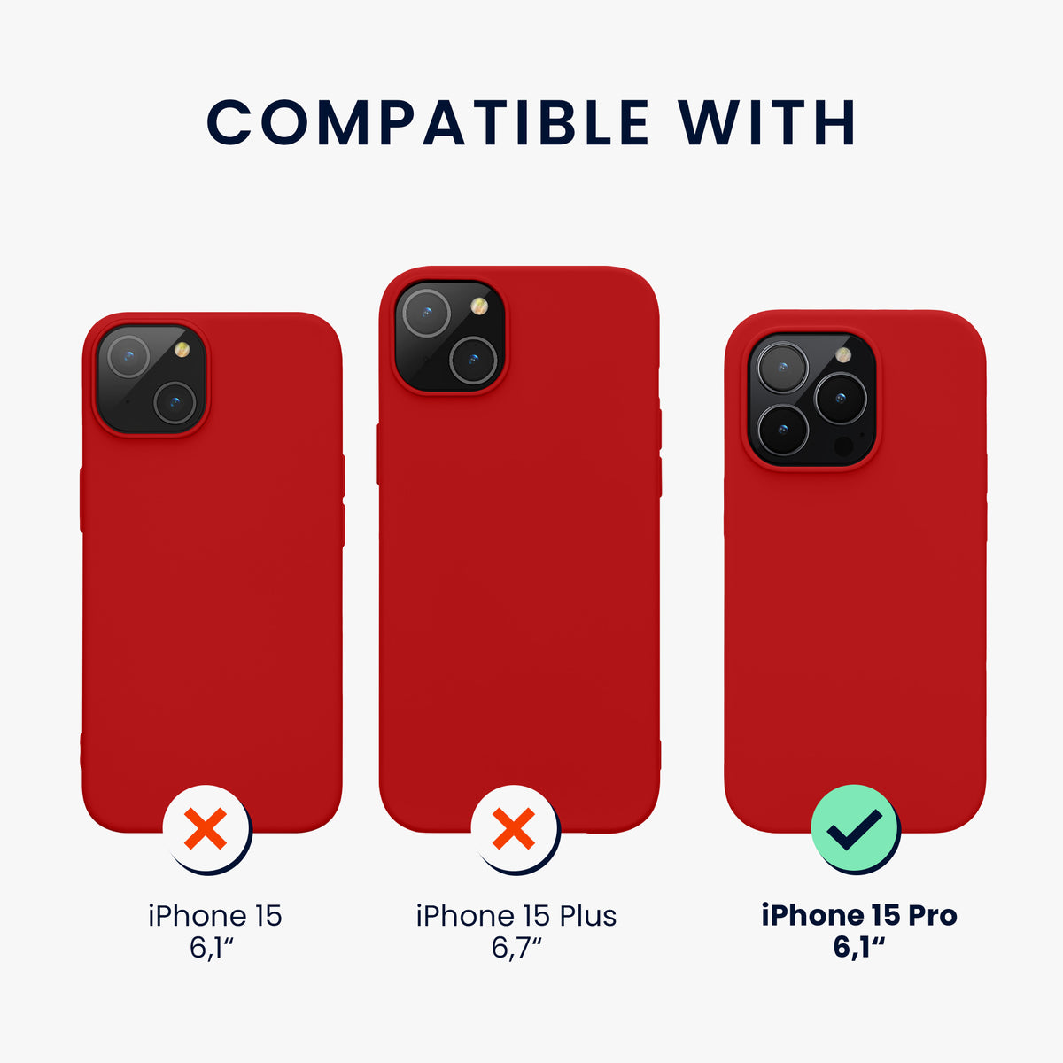 kwmobile Handyhülle für iPhone 15 Pro Case - kabelloses Laden - Hülle Silikon