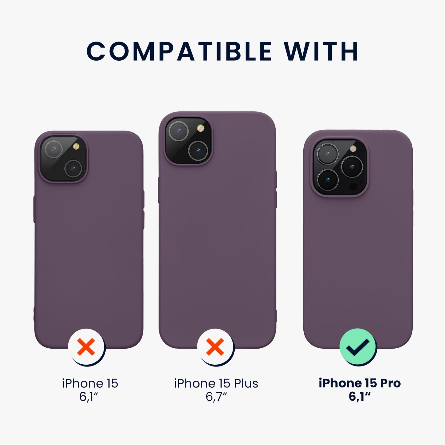 kwmobile Handyhülle für iPhone 15 Pro Case - kabelloses Laden - Hülle Silikon
