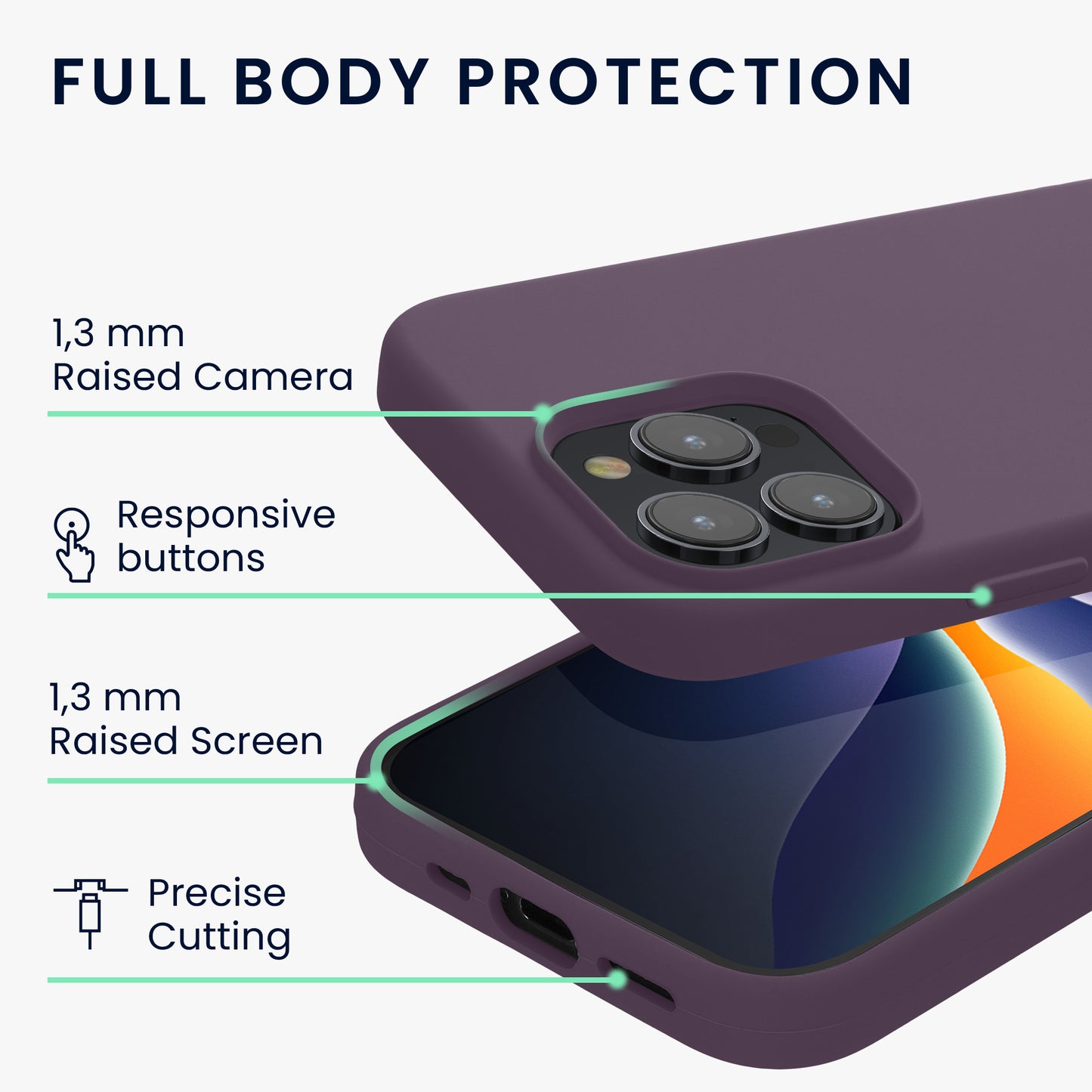kwmobile Handyhülle für iPhone 15 Pro Case - kabelloses Laden - Hülle Silikon