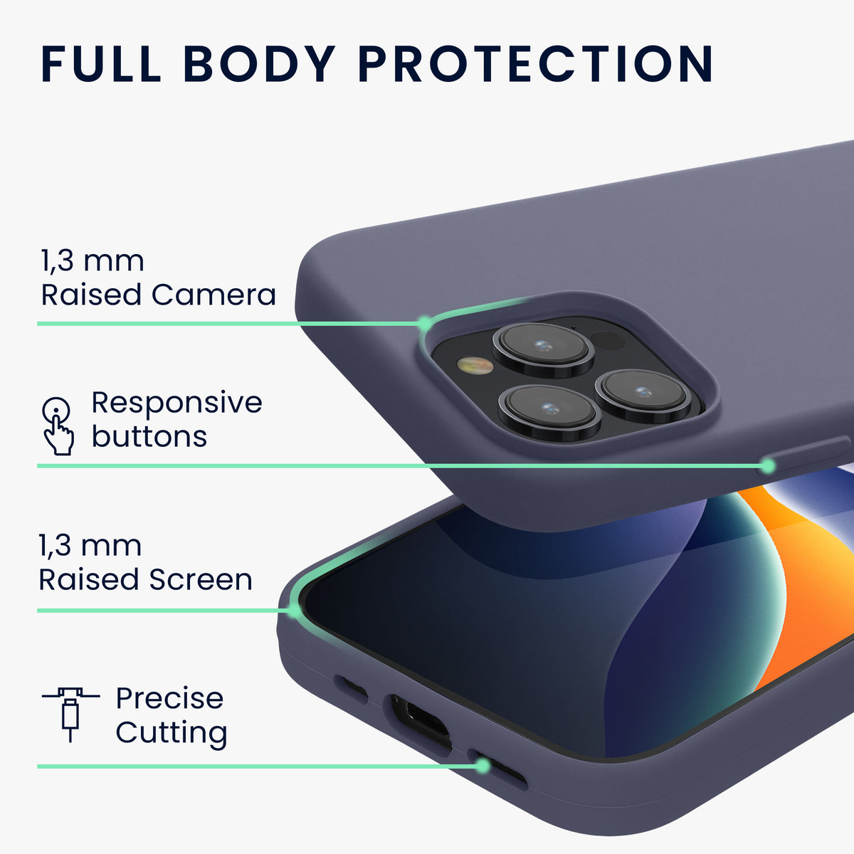 kwmobile Handyhülle für iPhone 15 Pro Case - kabelloses Laden - Hülle Silikon