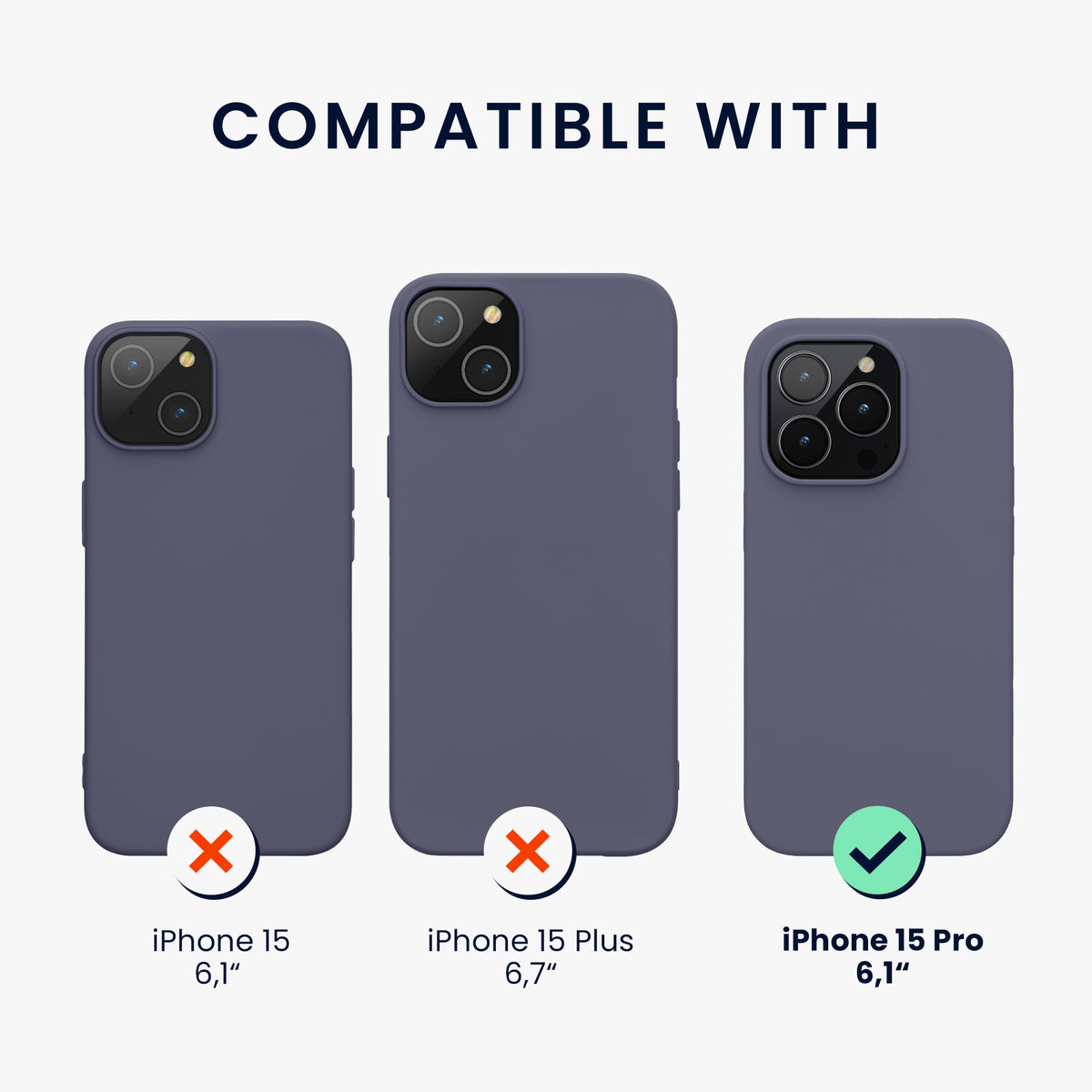 kwmobile Handyhülle für iPhone 15 Pro Case - kabelloses Laden - Hülle Silikon