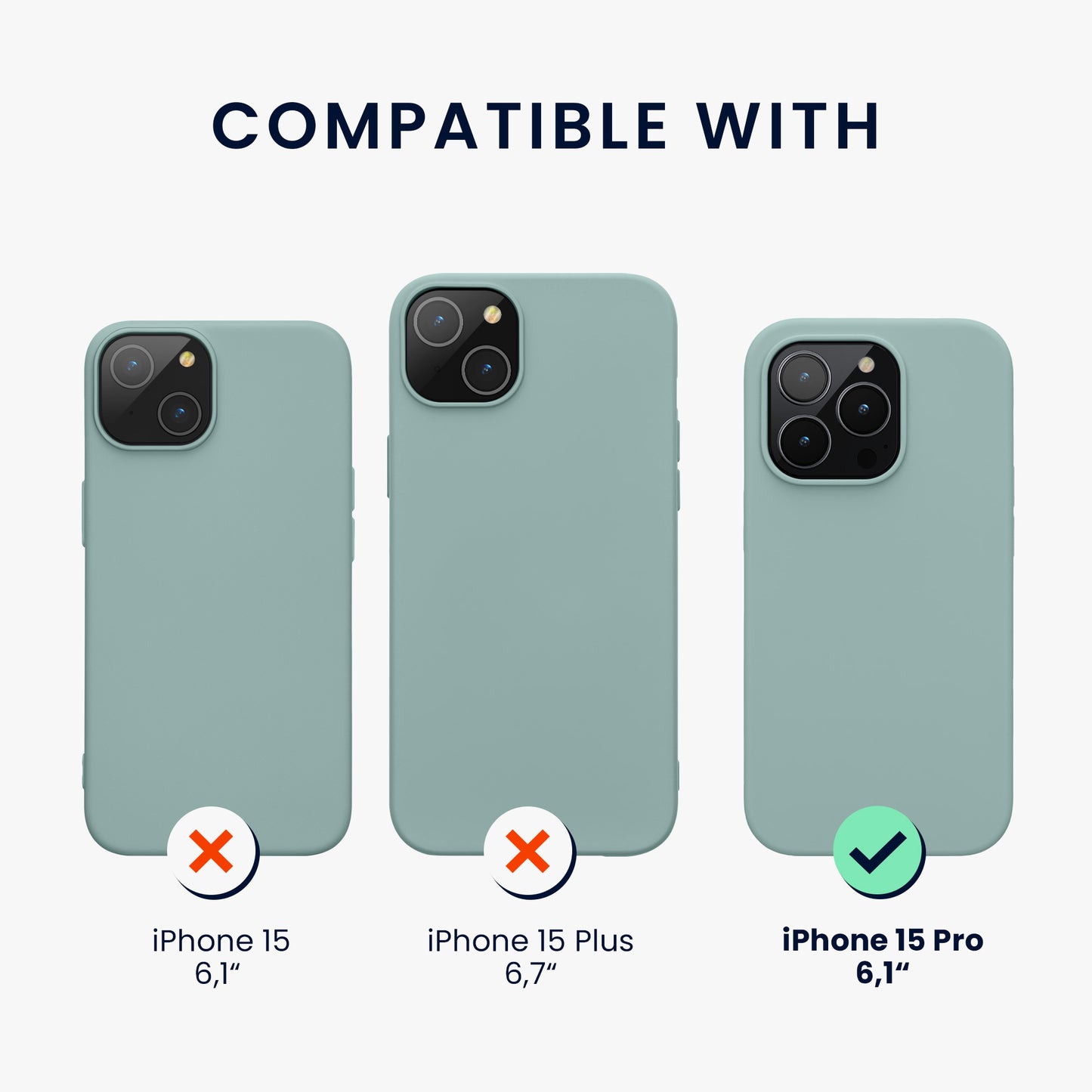 kwmobile Handyhülle für iPhone 15 Pro Case - kabelloses Laden - Hülle Silikon
