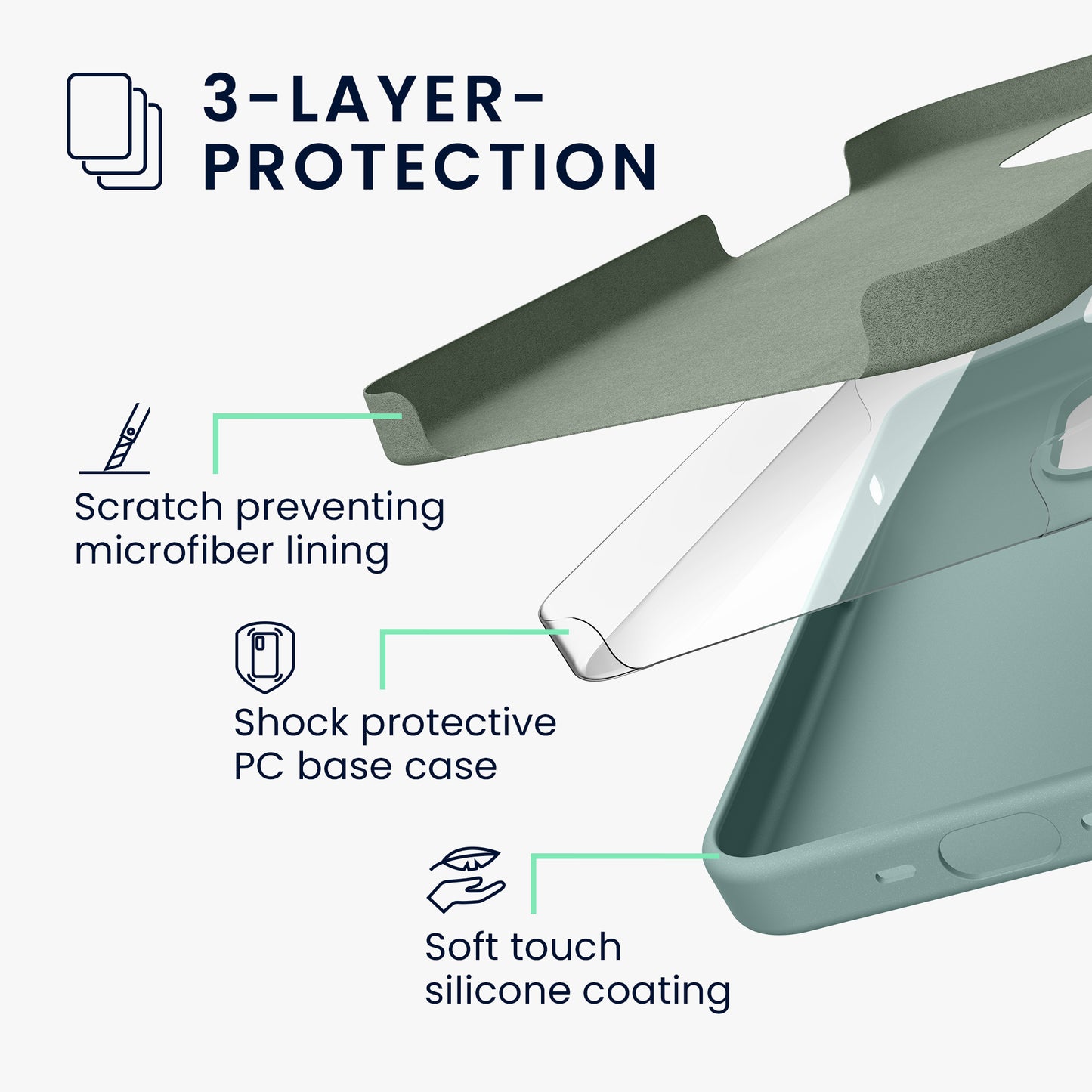 kwmobile Handyhülle für iPhone 15 Pro Case - kabelloses Laden - Hülle Silikon