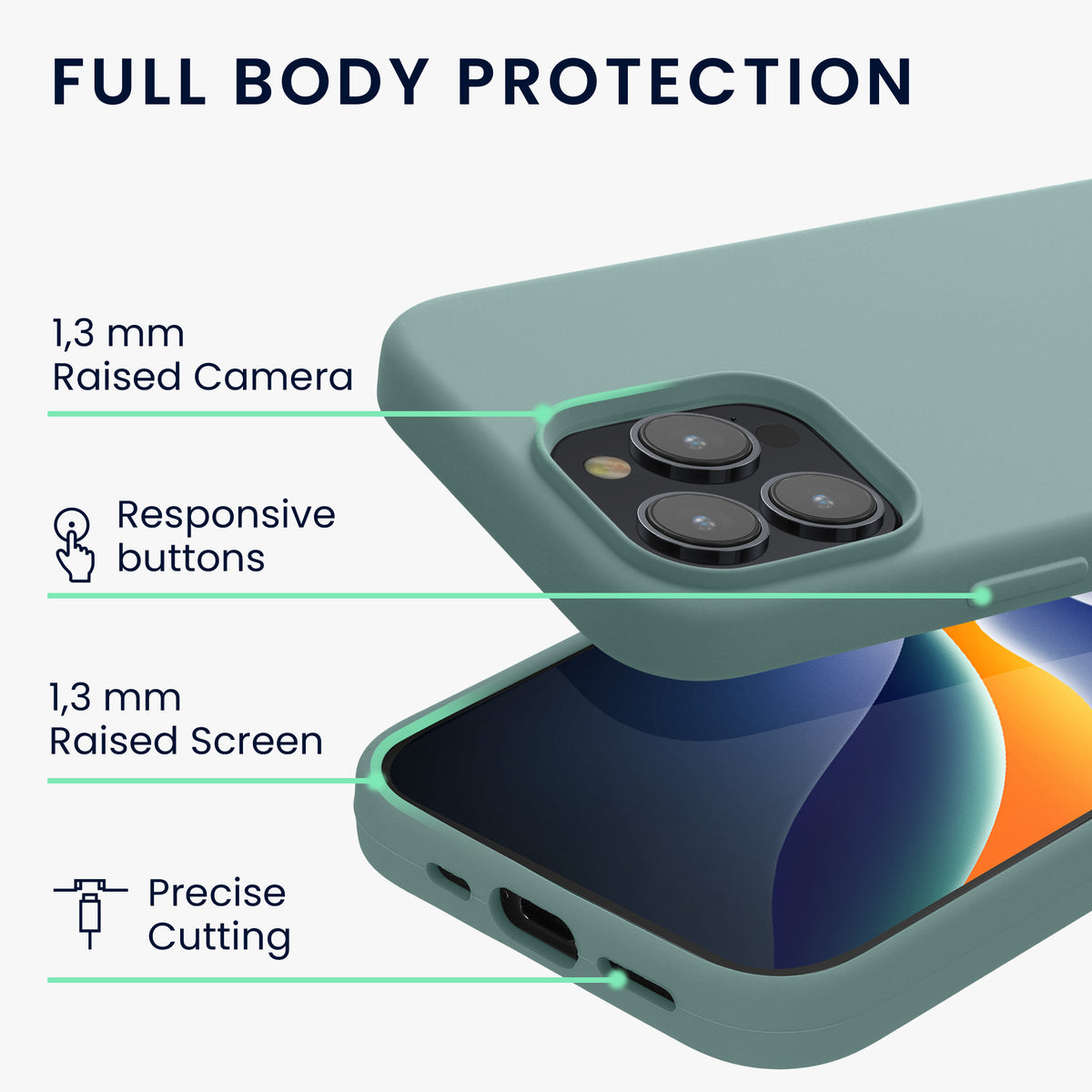 kwmobile Handyhülle für iPhone 15 Pro Case - kabelloses Laden - Hülle Silikon