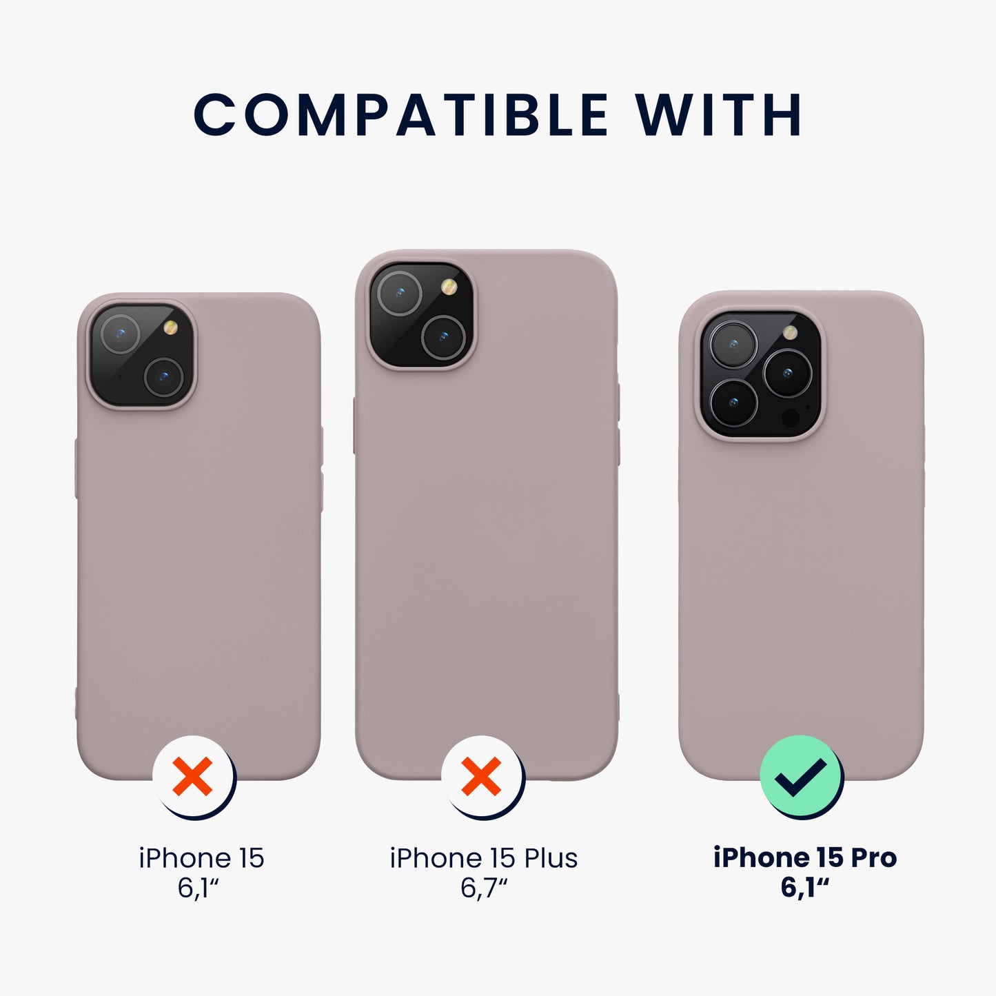 kwmobile Handyhülle für iPhone 15 Pro Case - kabelloses Laden - Hülle Silikon